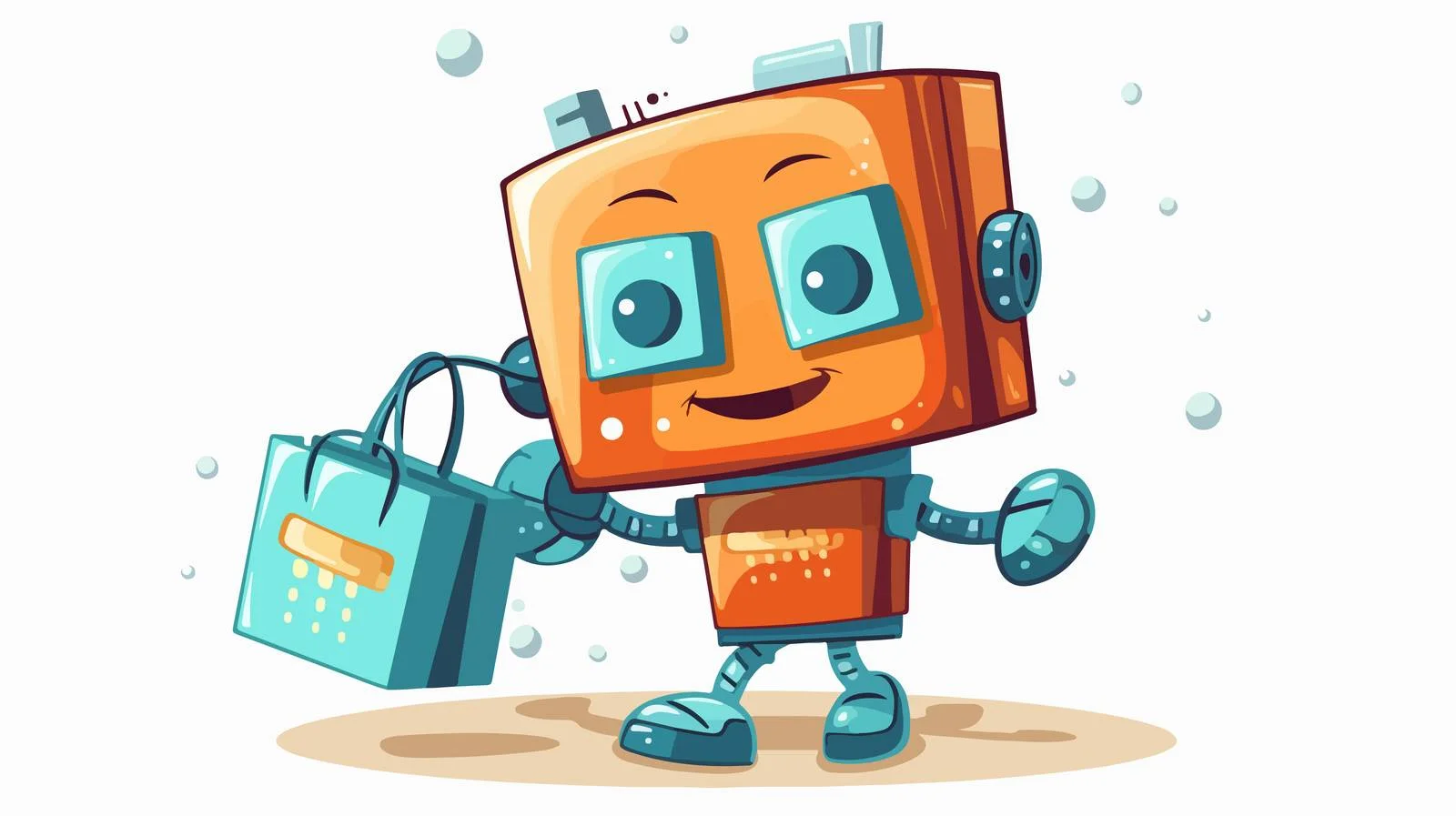 Vintage Cartoon Robot Sticker Design — free download from Dotvec