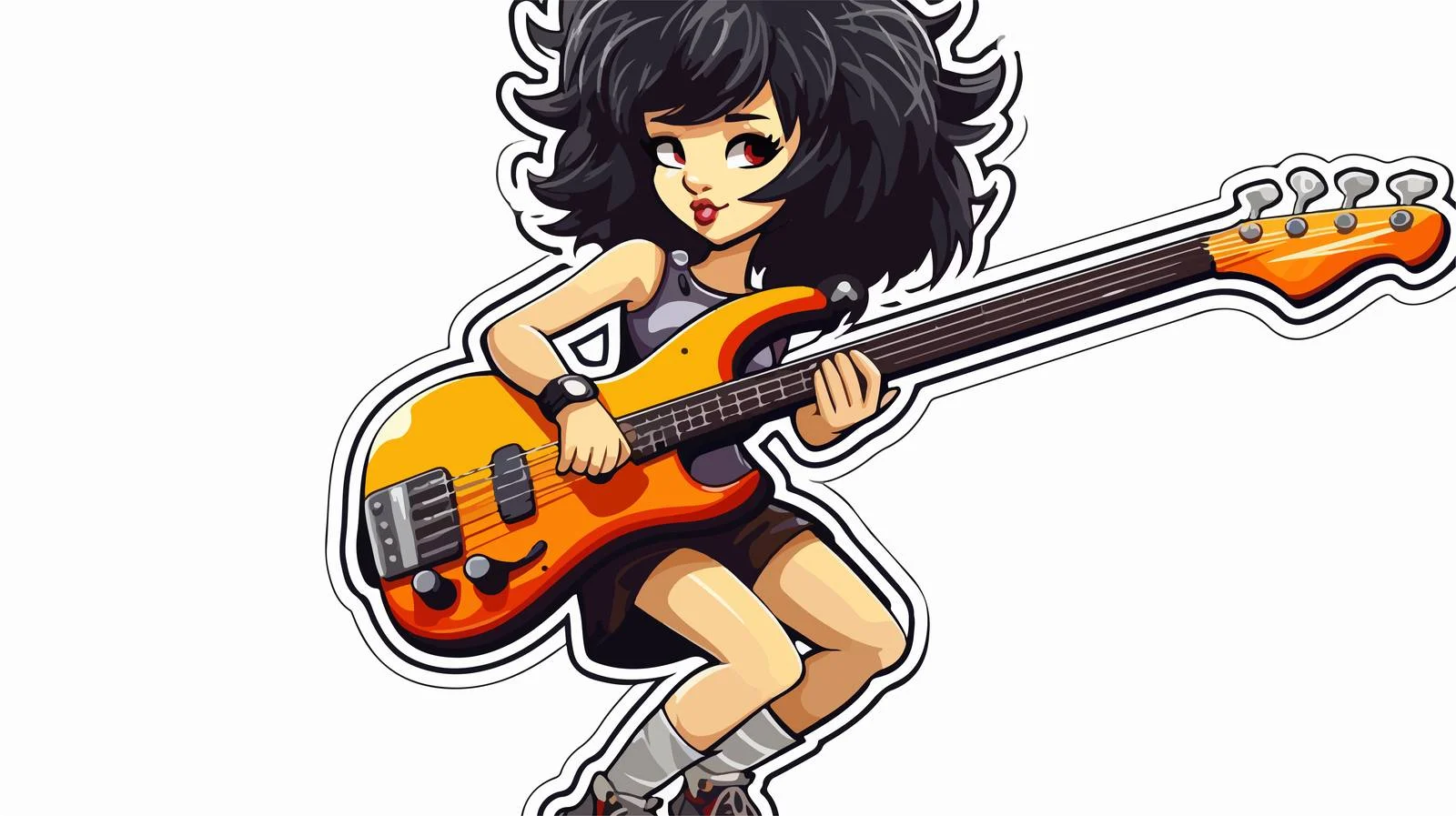 Vintage Rock Girl Sticker — free download from Dotvec