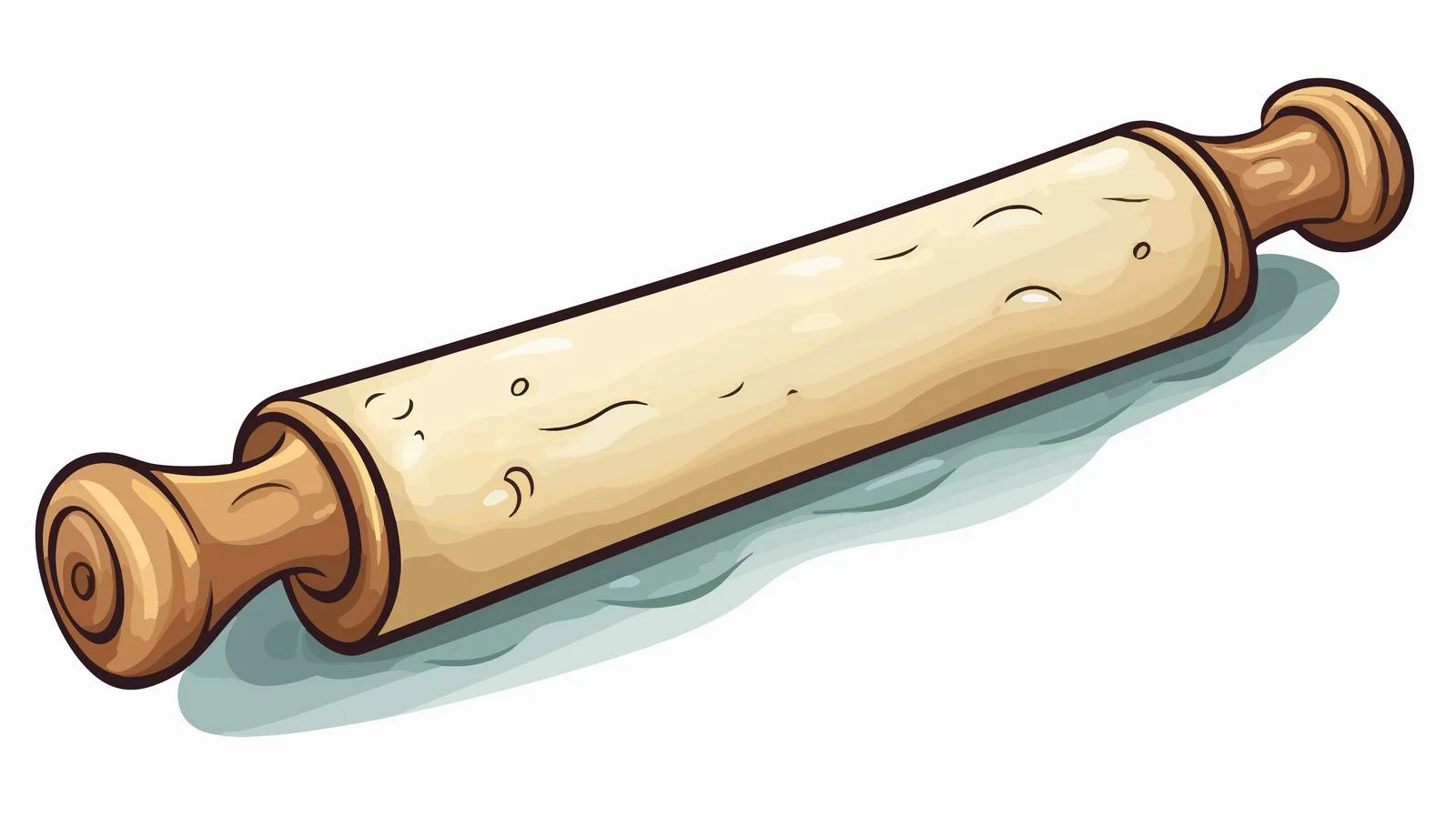 Vintage Rolling Pin Cartoon Sticker — free download from Dotvec