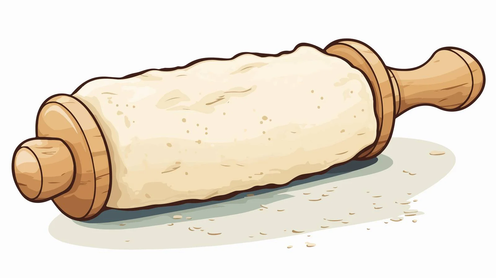 Vintage Rolling Pin Cartoon Sticker — free download from Dotvec