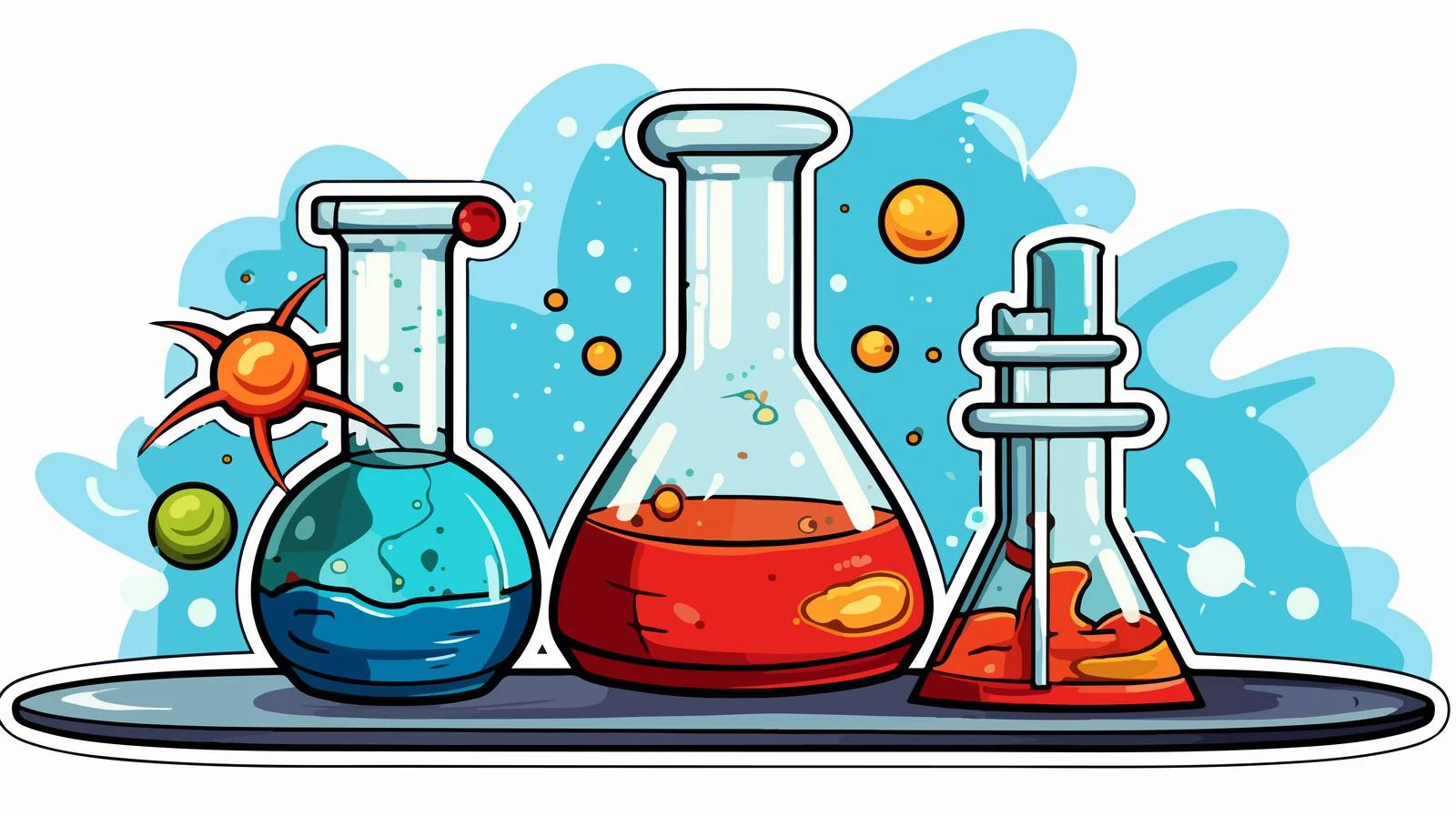 Vintage Science Experiment Sticker — free download from Dotvec