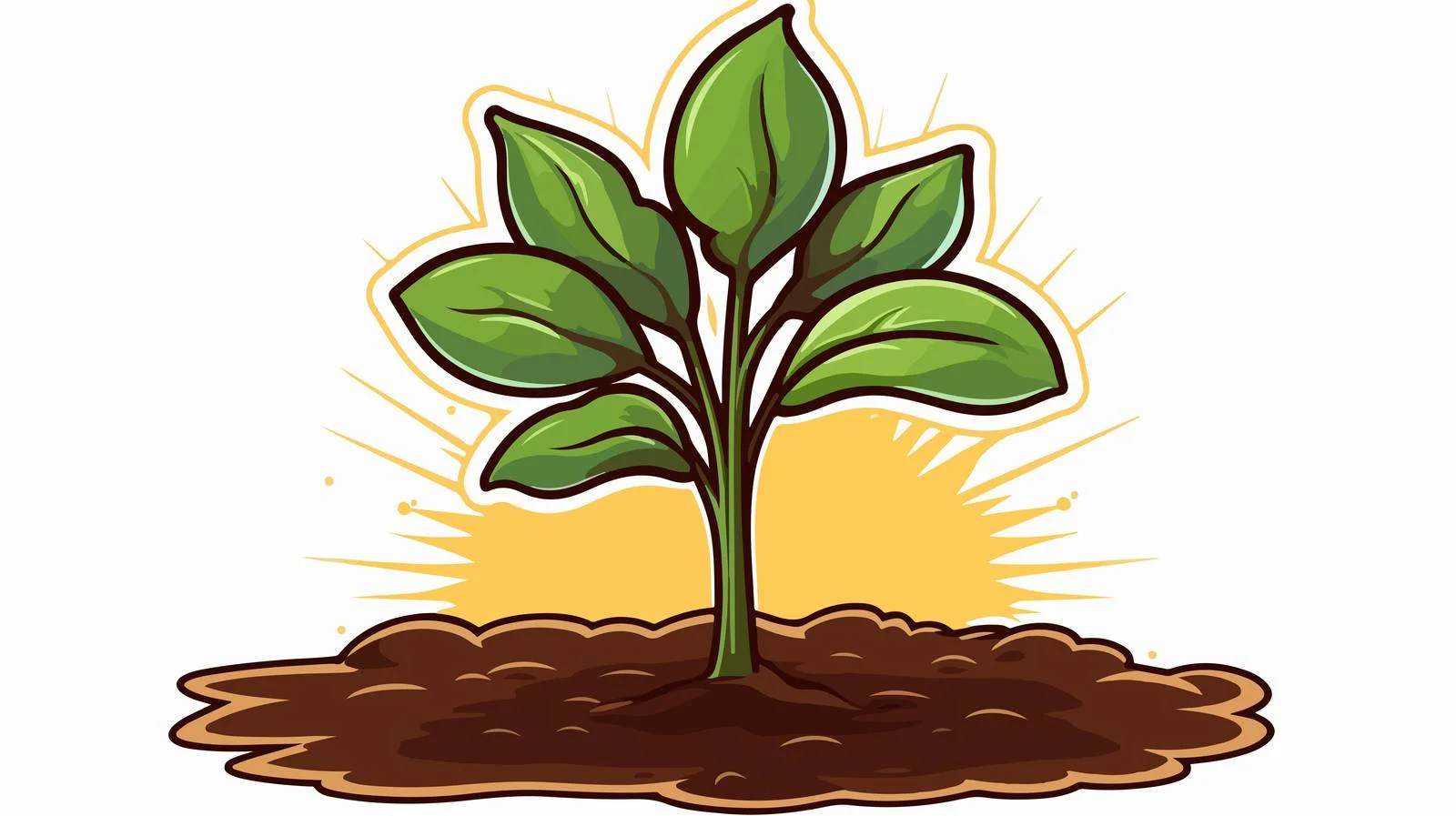 Retro Cartoon Sprouting Seed Sticker — free download from Dotvec