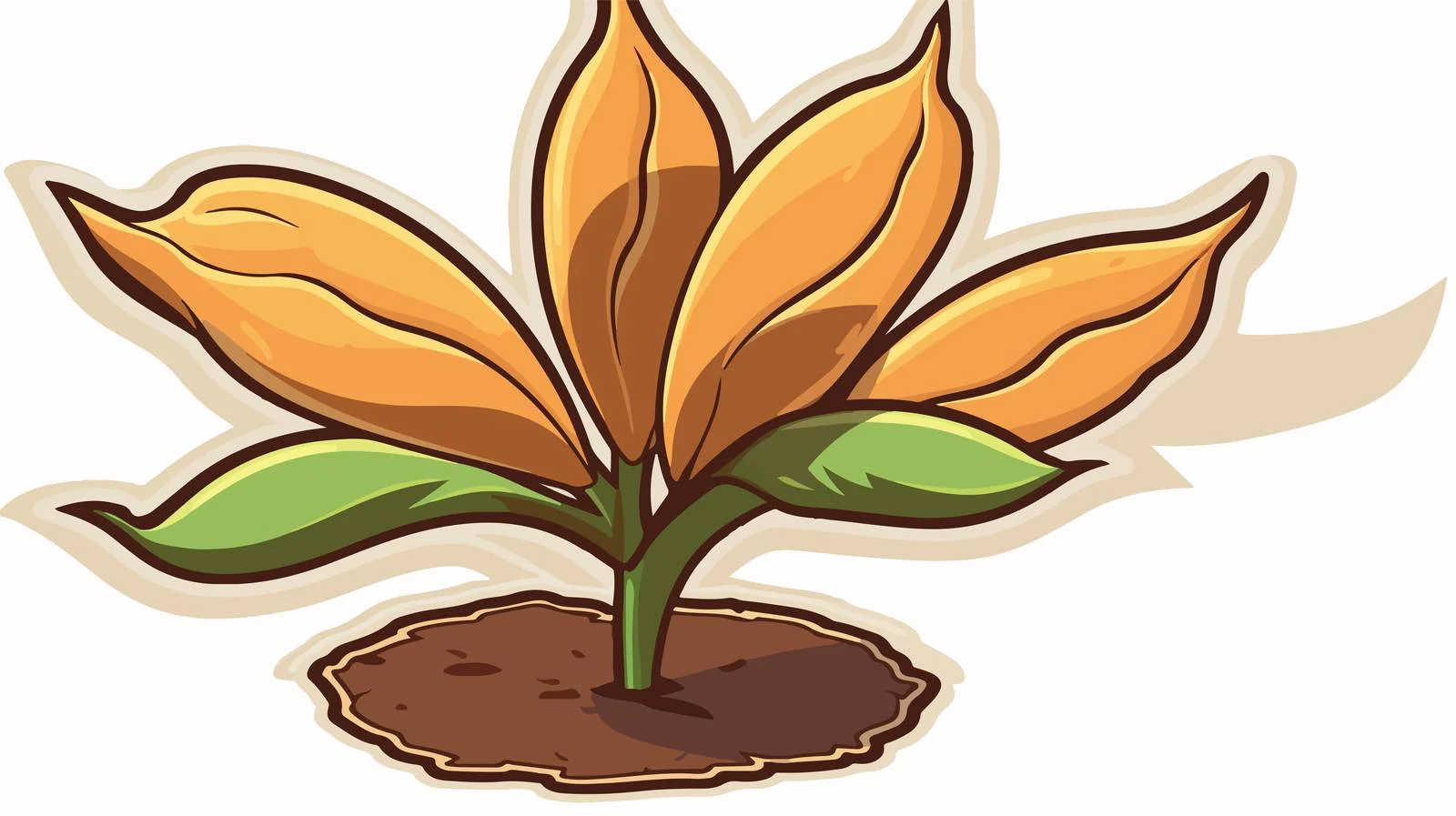 Vintage Cartoon Sprouting Seed Sticker — free download from Dotvec