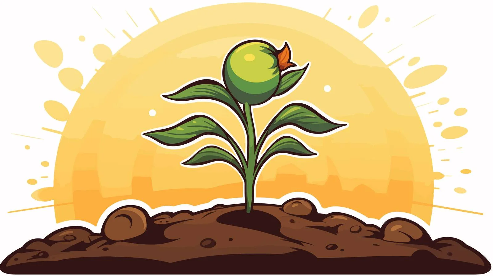 Vintage Sprouting Seed Sticker — free download from Dotvec