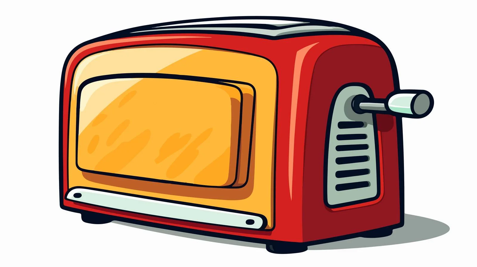 Vintage Cartoon Toaster Sticker — free download from Dotvec