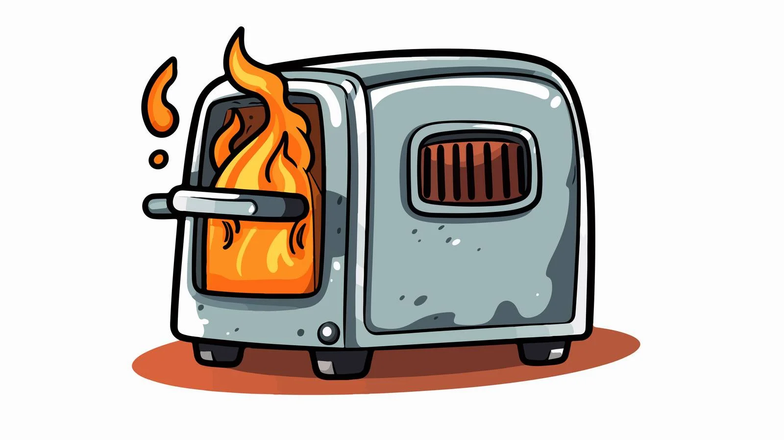 Vintage Cartoon Toaster Sticker — free download from Dotvec