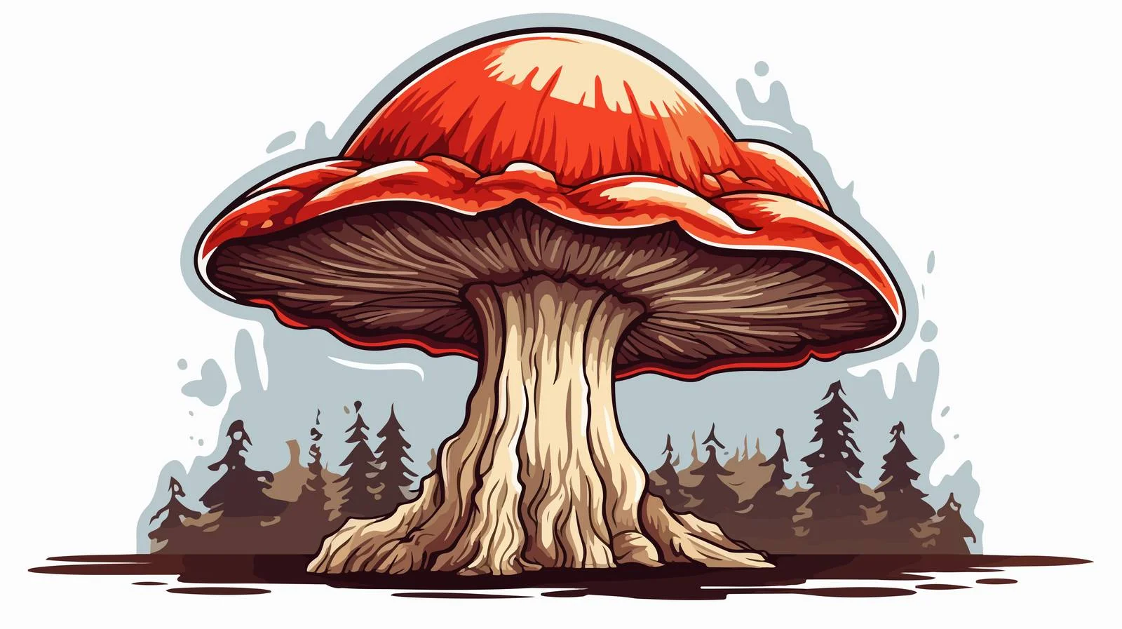 Vintage Mushroom Sticker — free download from Dotvec