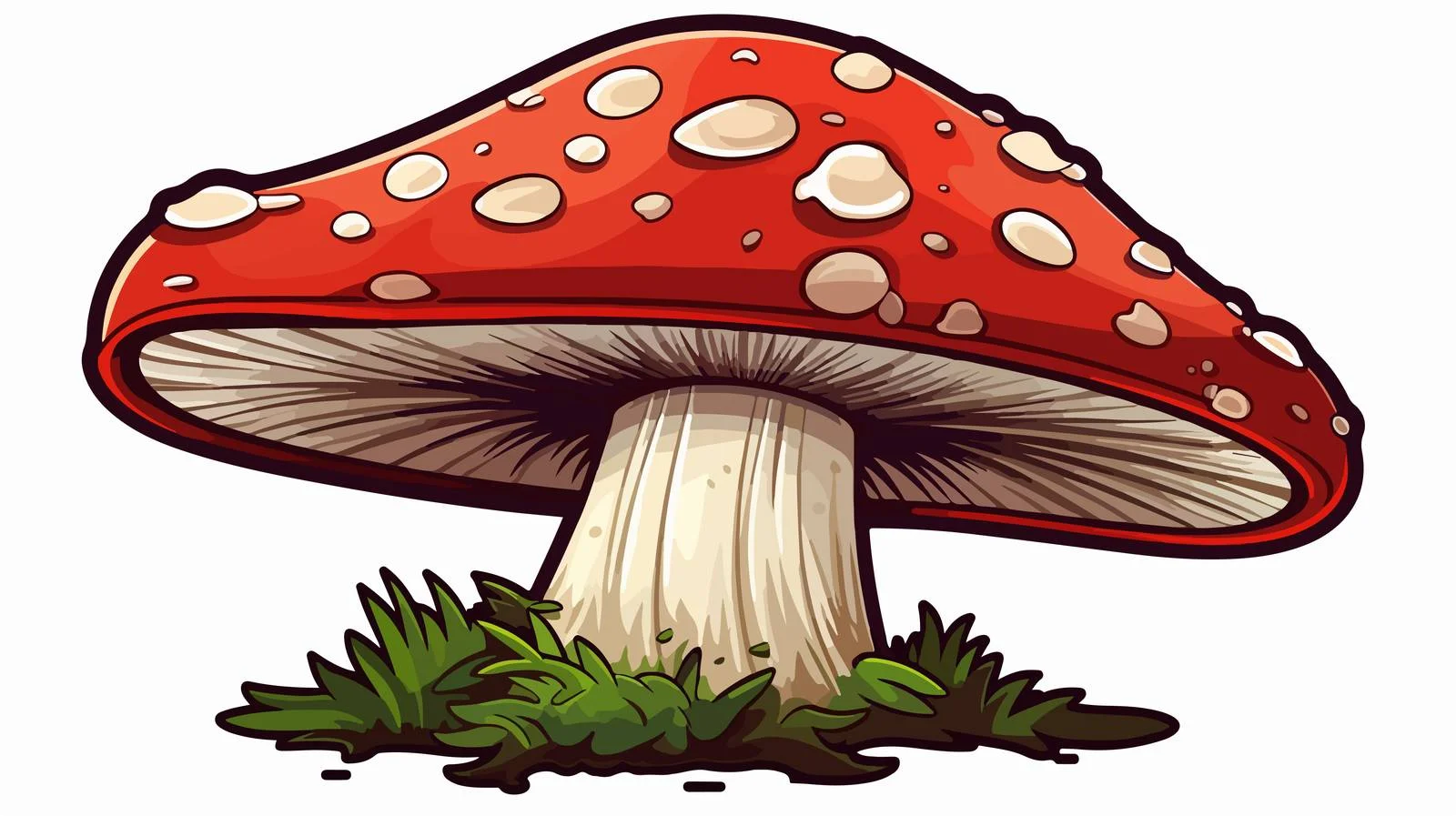 Retro Mushroom Sticker — free download from Dotvec