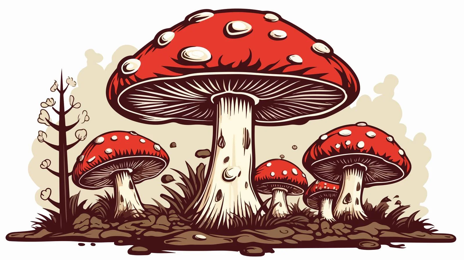 Vintage Mushroom Sticker — free download from Dotvec