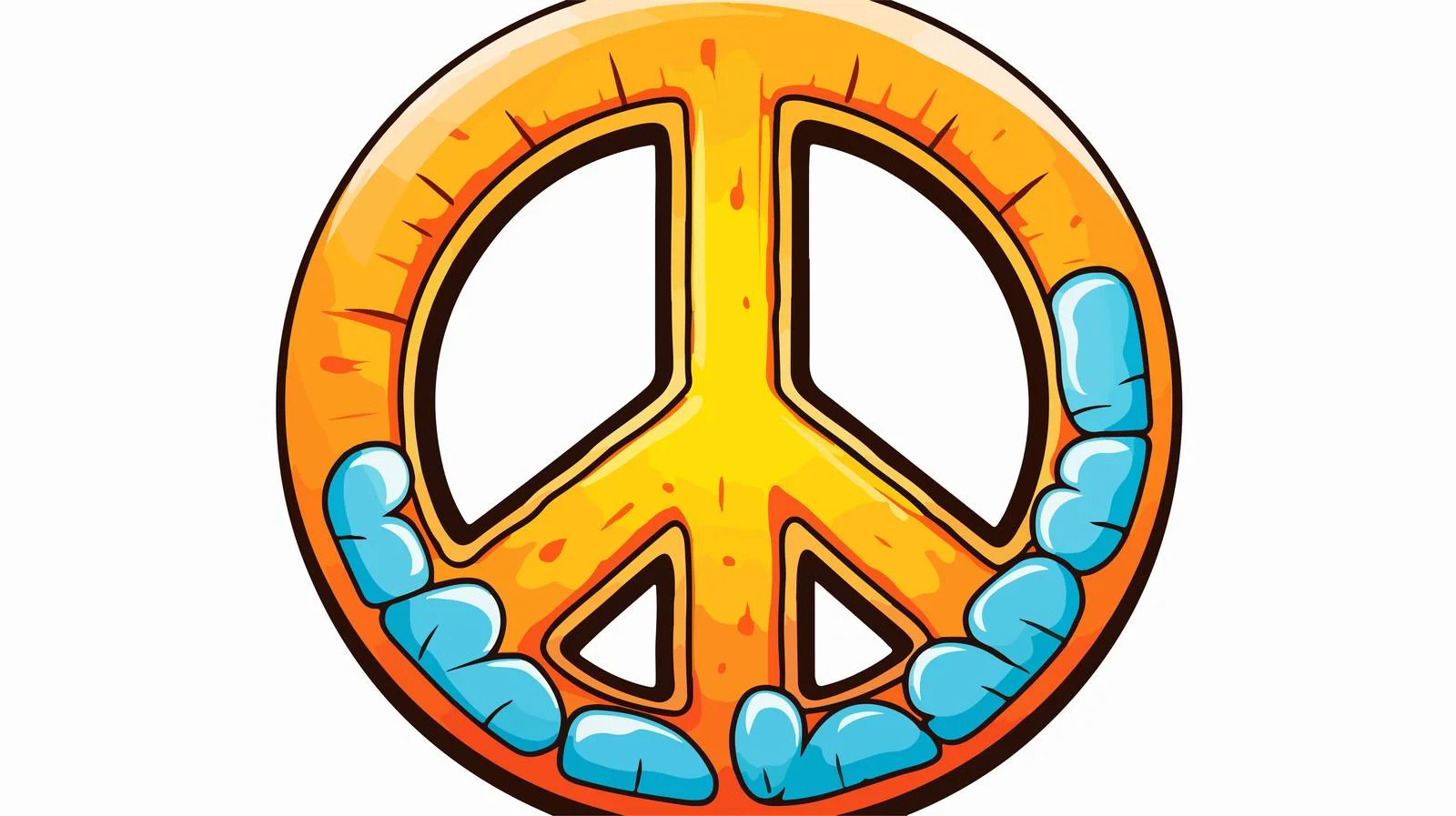 Vintage Peace Cartoon Sticker — free download from Dotvec