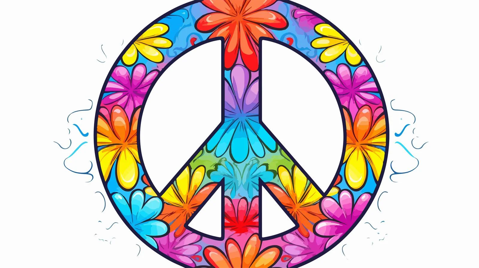 Vintage Peace Cartoon Sticker — free download from Dotvec