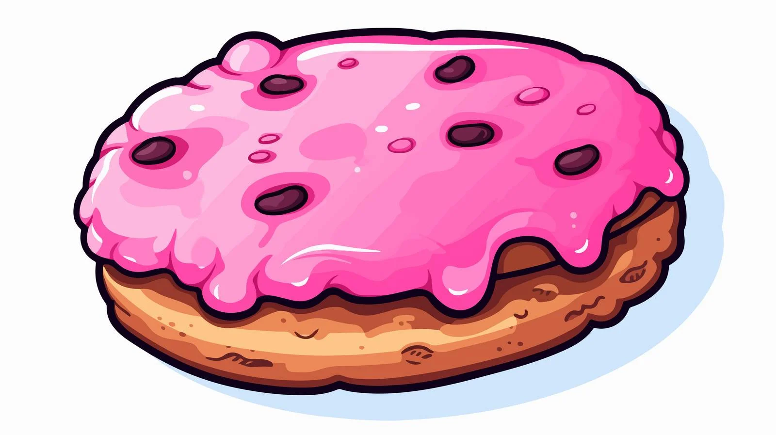 Vintage Pink Cookie Cartoon Sticker — free download from Dotvec