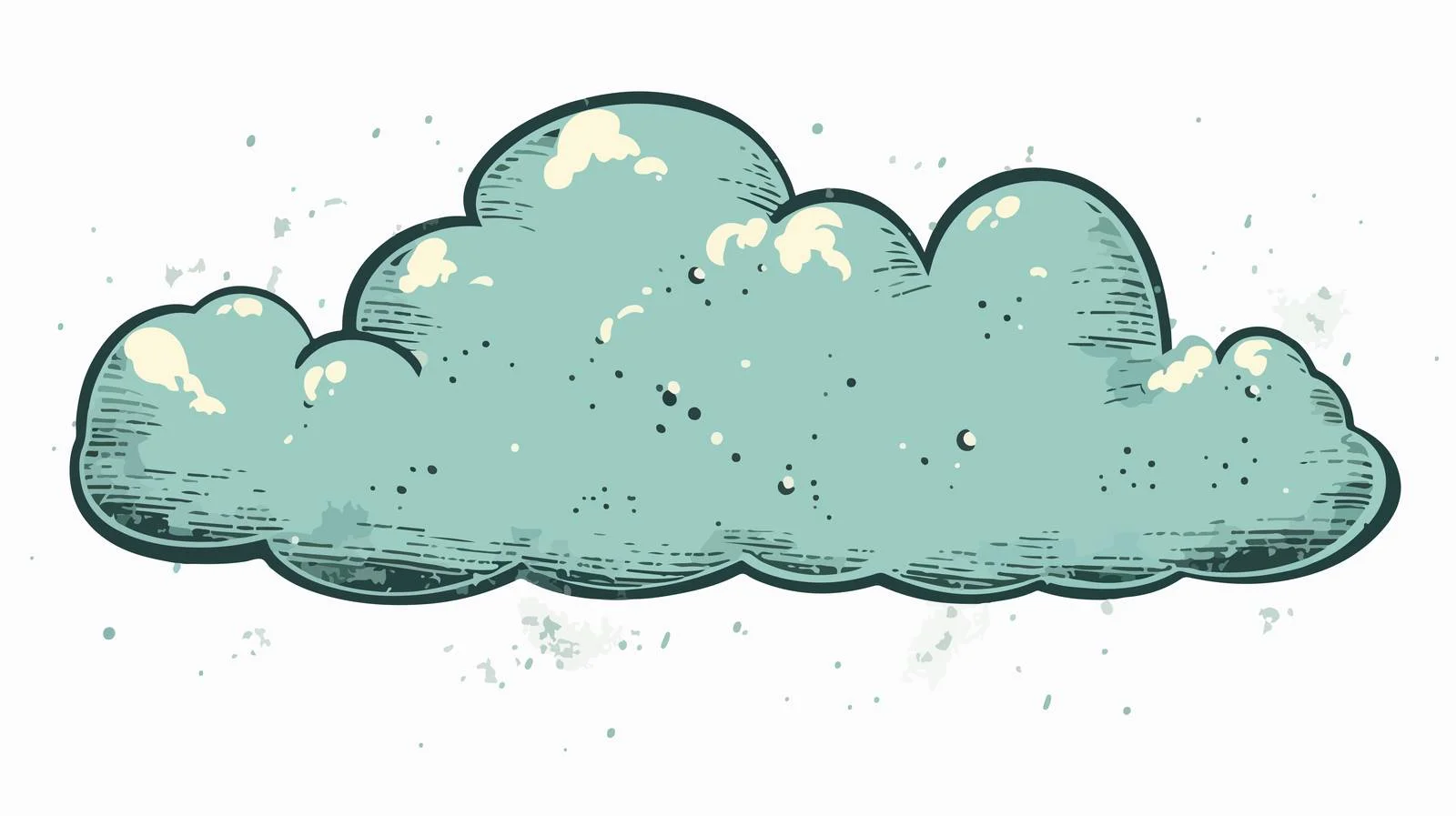 Retro Grunge Cloud Cartoon Texture Illustration — free download from Dotvec