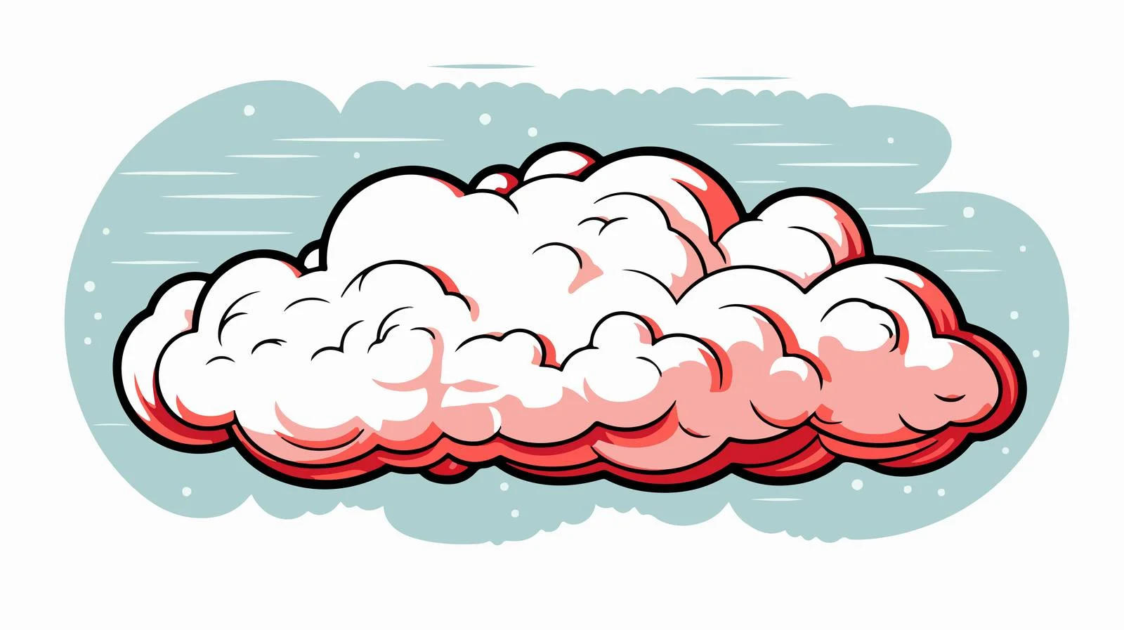 Retro Grunge Cloud Cartoon Illustration — free download from Dotvec