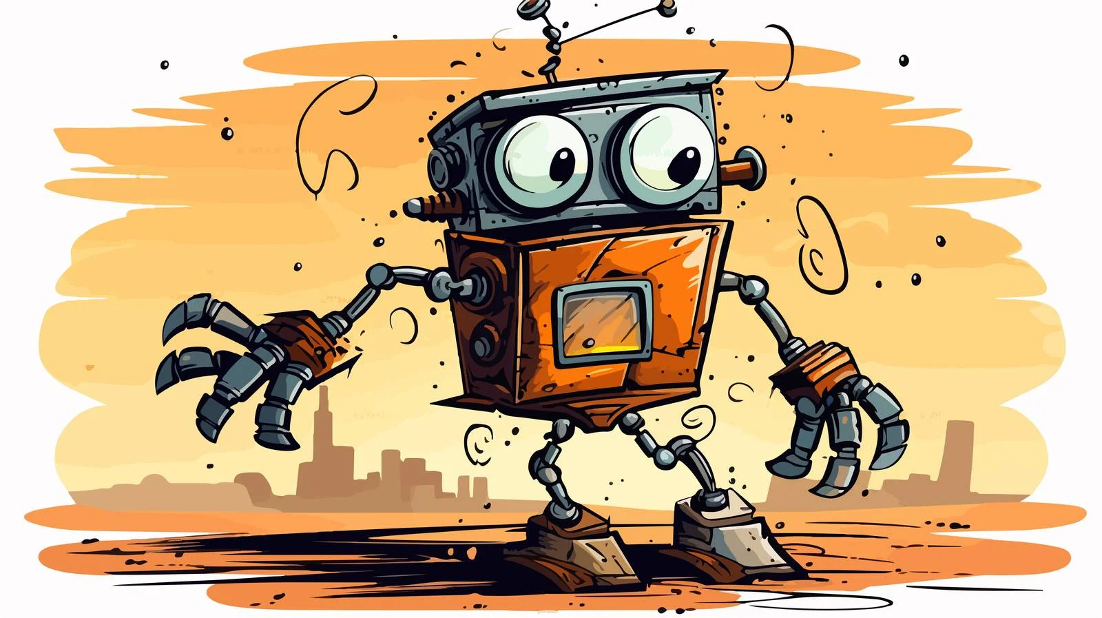 Retro Grunge Cartoon Robotic Malfunction Texture — free download from Dotvec