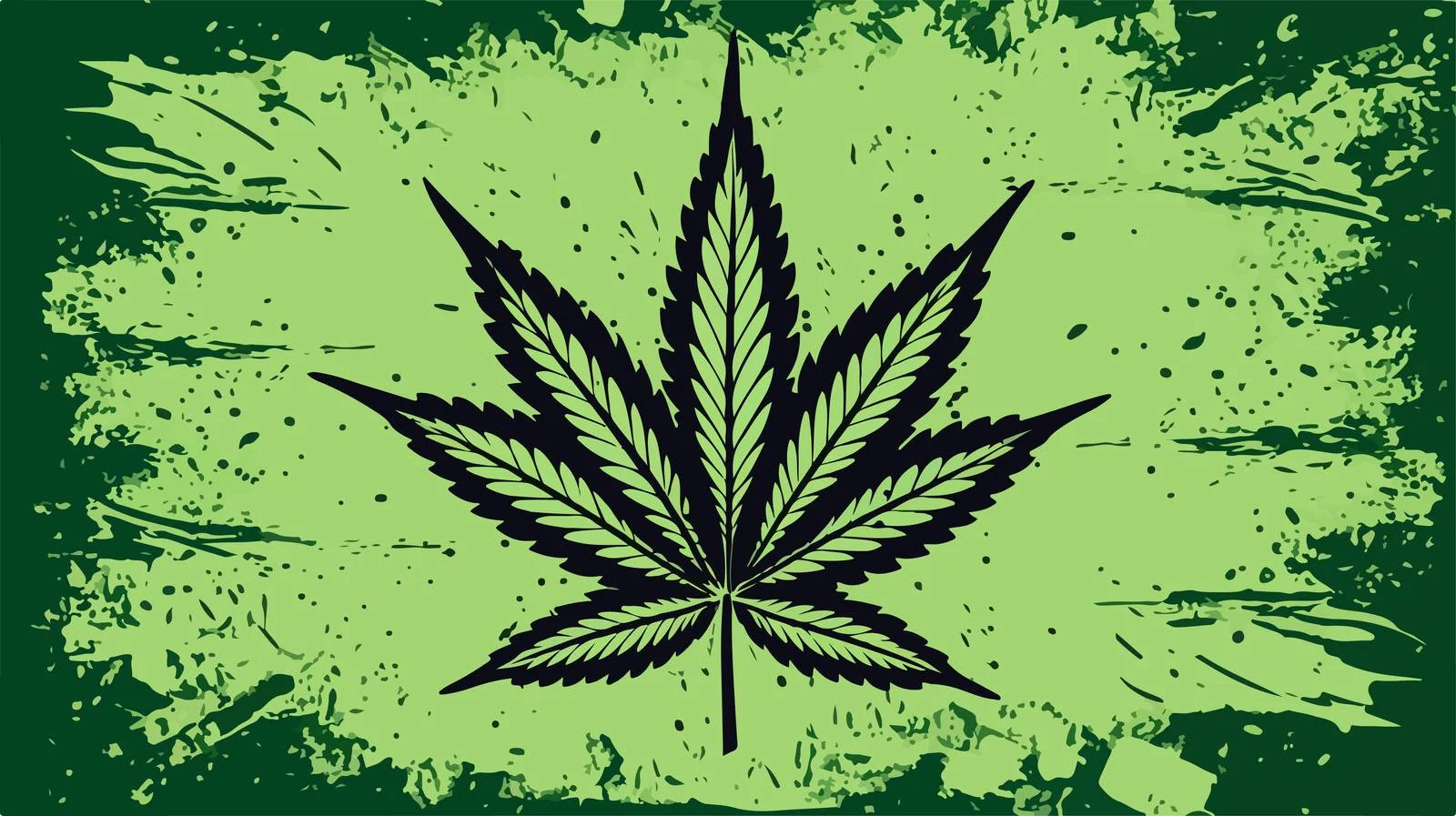 Retro Grunge Marijuana Leaf Cartoon Texture — free download from Dotvec