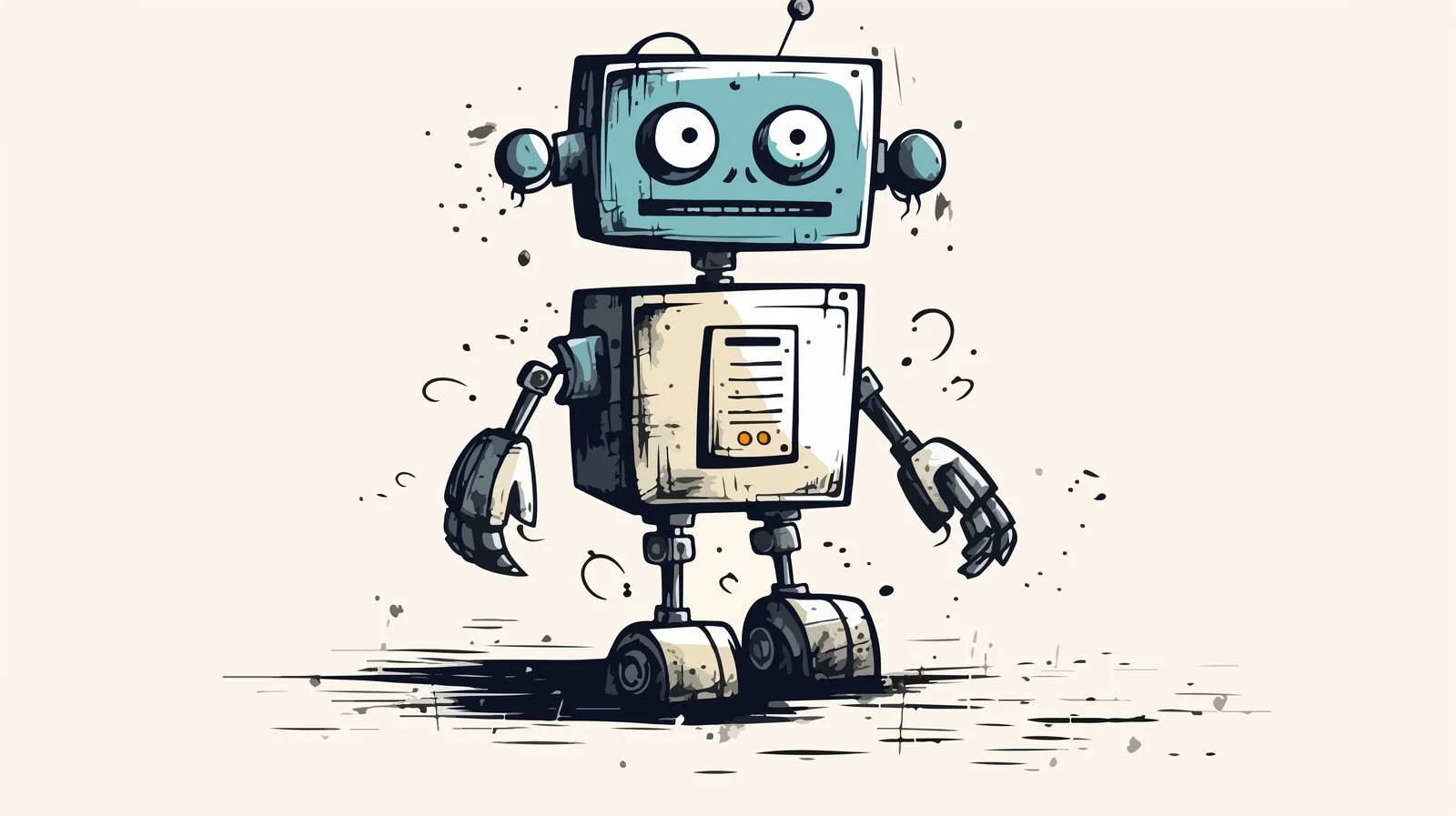 Vintage Grunge Robot Illustration — free download from Dotvec