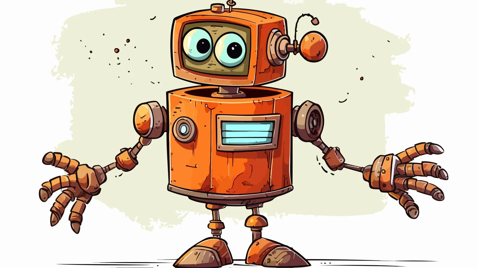 Vintage Robot Cartoon Texture Illustration — free download from Dotvec