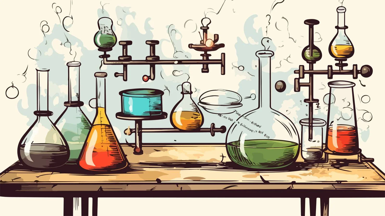 Vintage Science Experiment Cartoon Texture — free download from Dotvec
