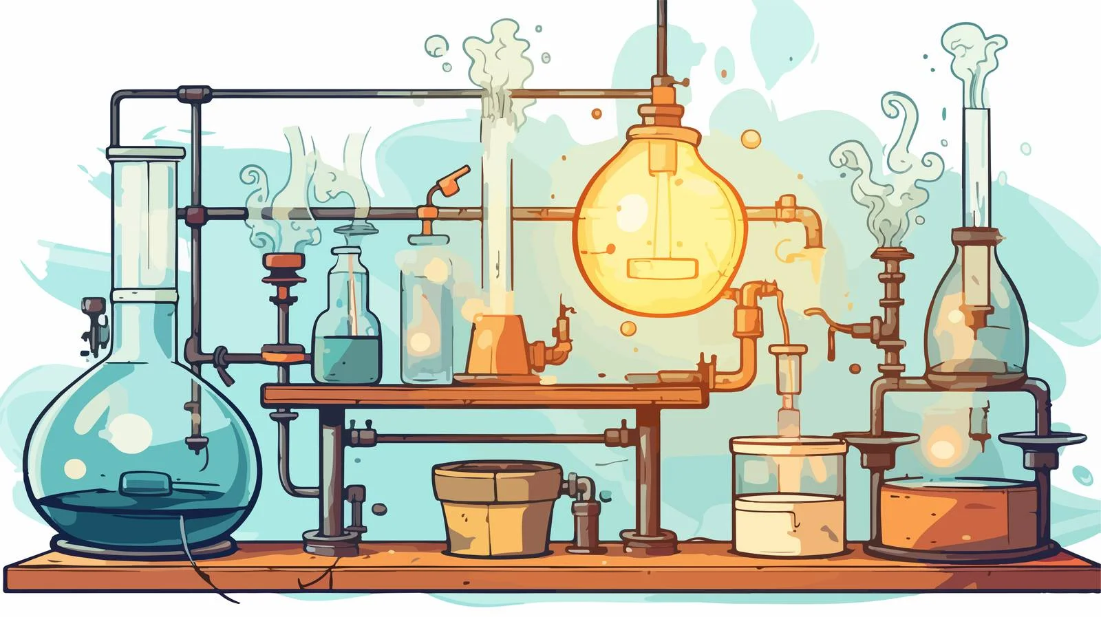 Retro Grunge Science Experiment Cartoon Texture — free download from Dotvec