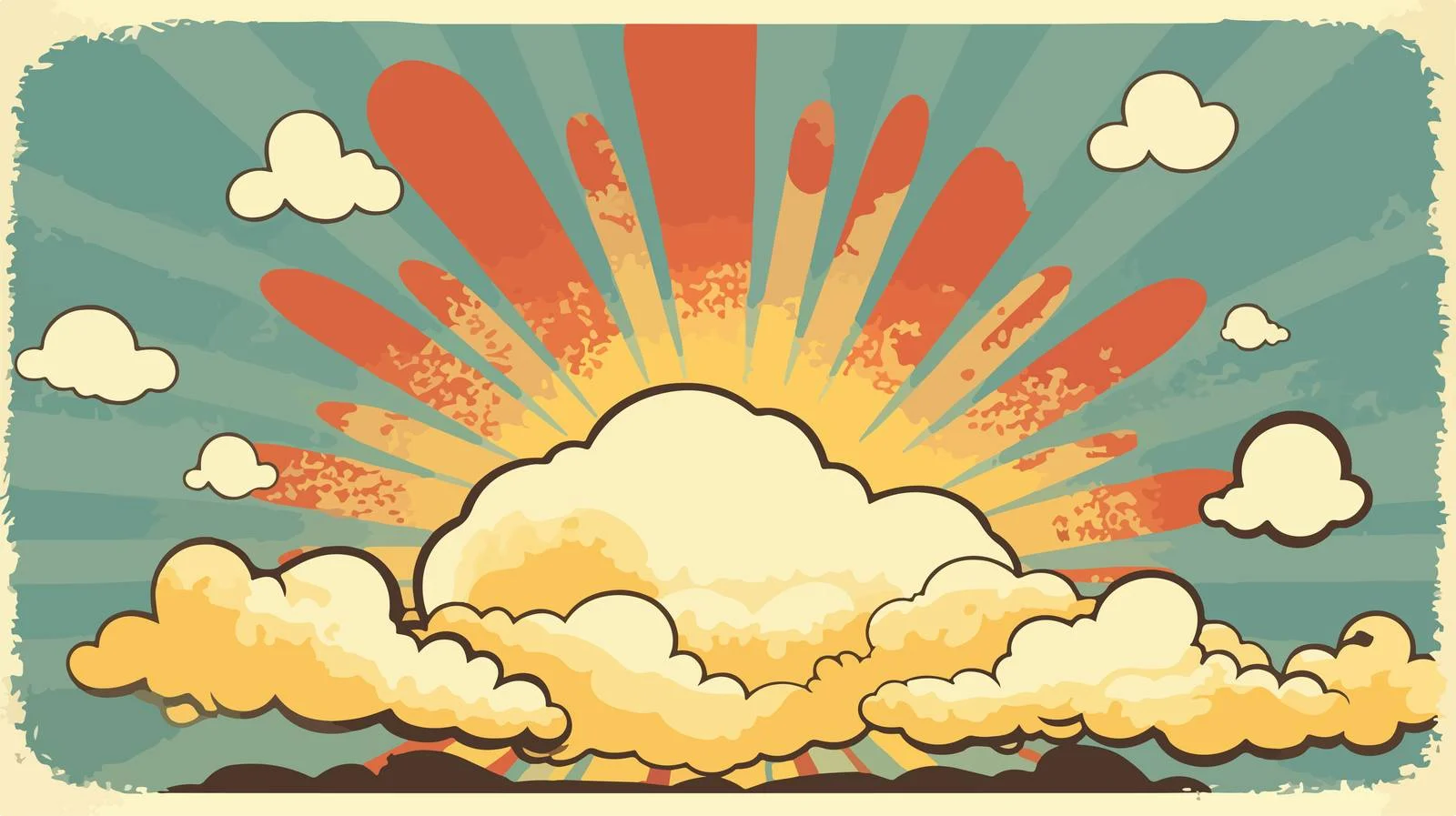 Vintage Sunshine Cloud Cartoon Texture — free download from Dotvec