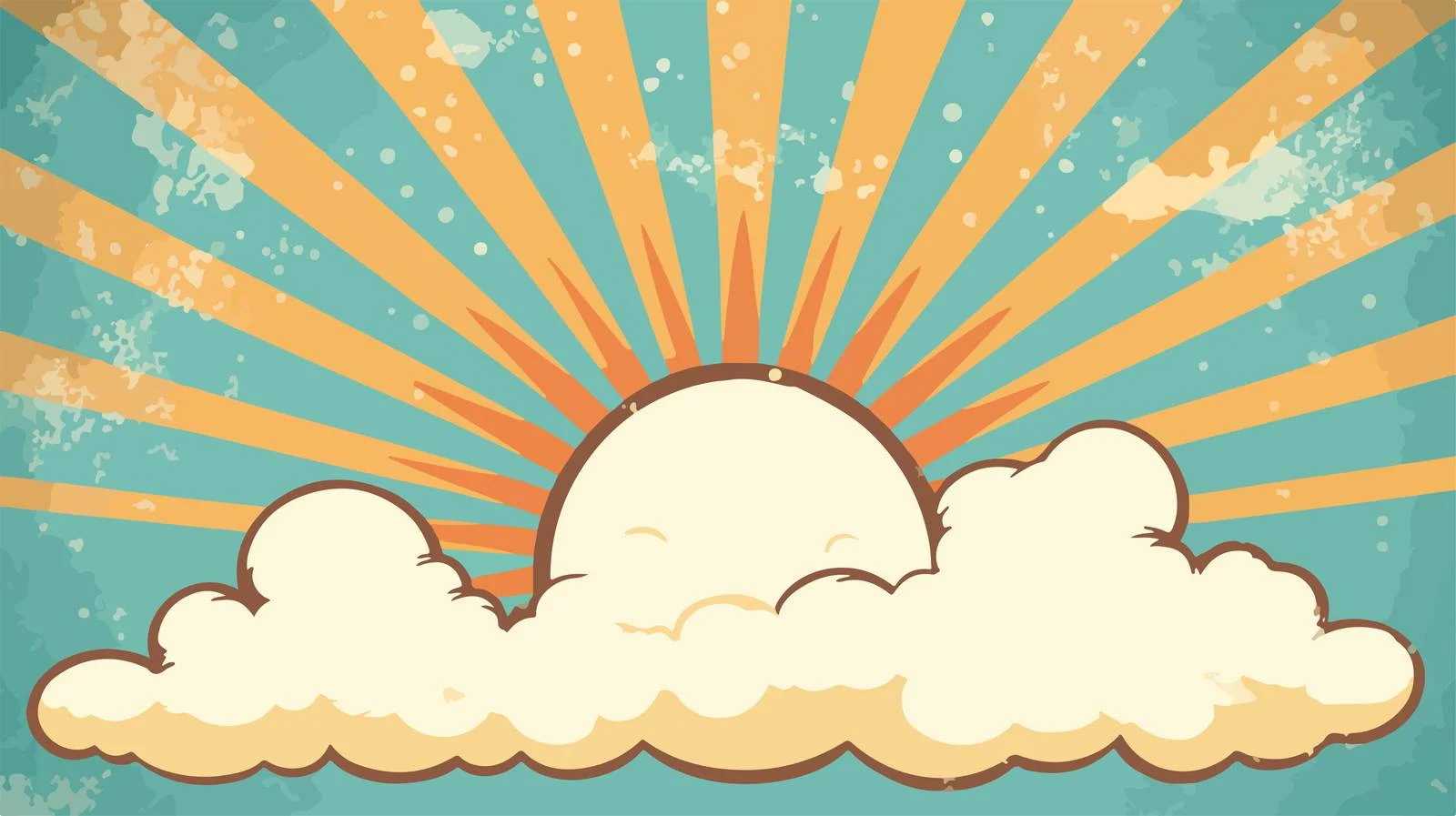 Retro Sunshine Cloud Cartoon Texture — free download from Dotvec