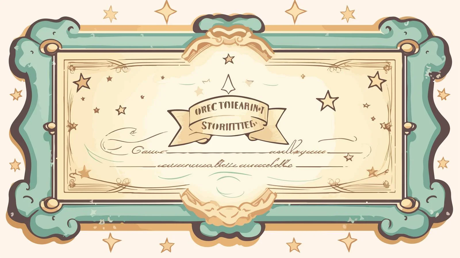 Vintage Certificate Cartoon Illustration — free download from Dotvec