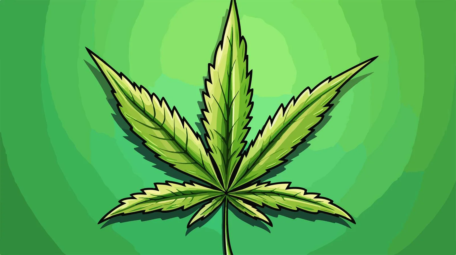 Retro Cartoon Marijuana Leaf Illustration — free download from Dotvec