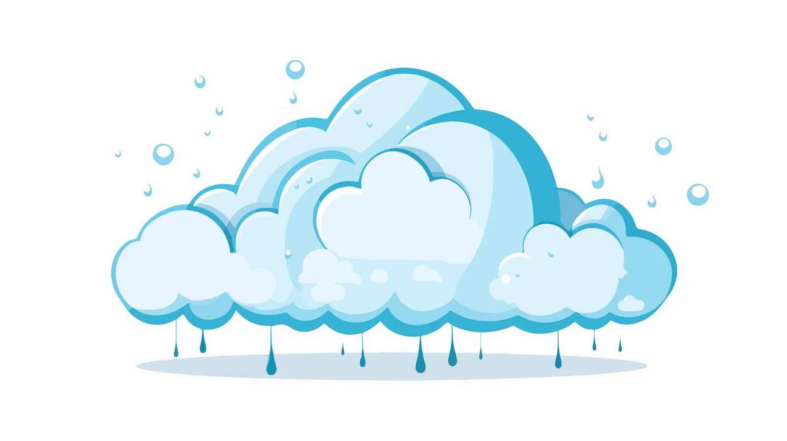 Vintage Rain Cloud Cartoon Illustration — free download from Dotvec