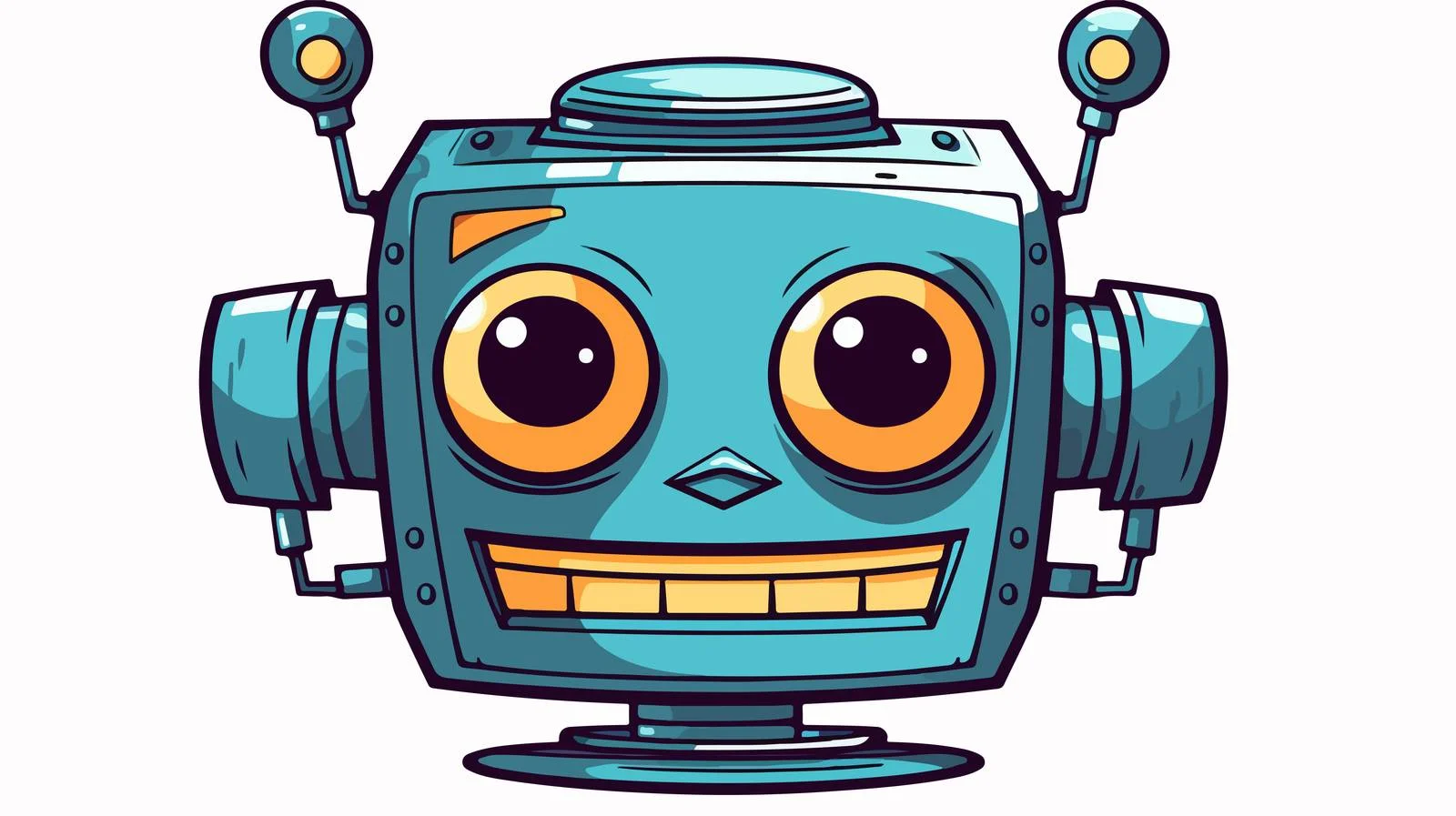 Vintage Robot Head Cartoon Illustration — free download from Dotvec