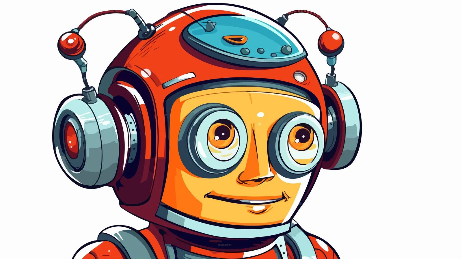 Vintage Robot Head Cartoon Illustration — free download from Dotvec