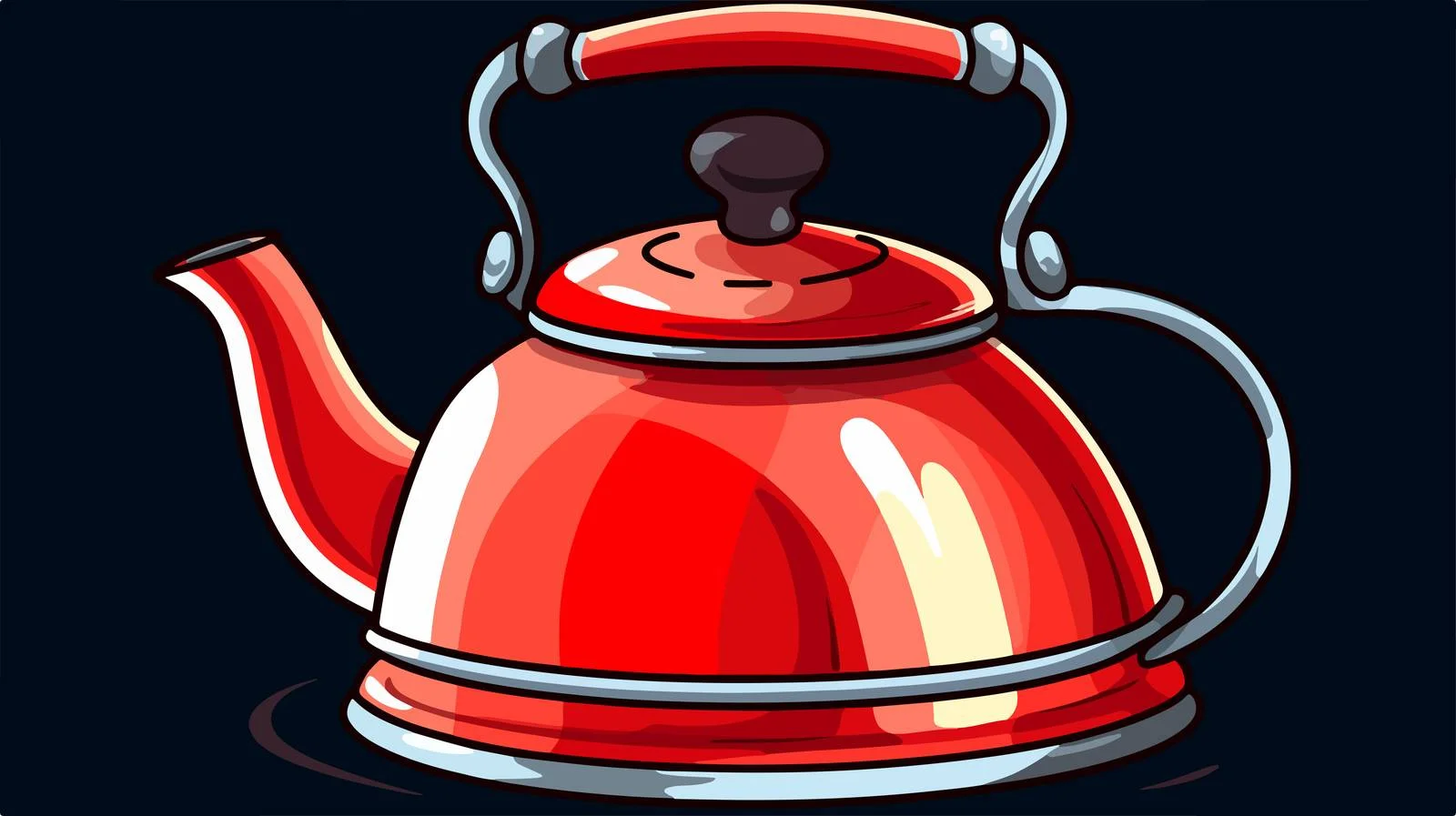 Vintage Steaming Kettle Cartoon — free download from Dotvec