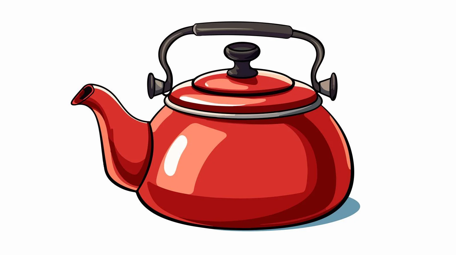 Vintage Steaming Kettle Cartoon Illustration — free download from Dotvec