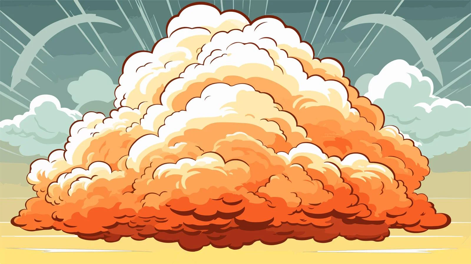 Retro Storm Cloud Cartoon Illustration — free download from Dotvec