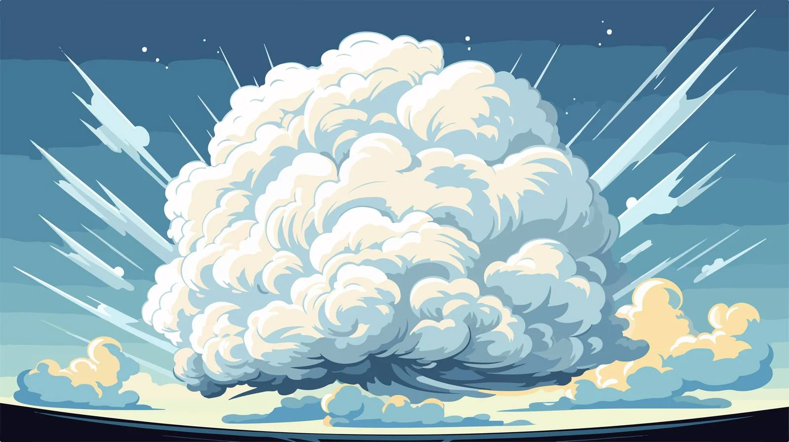 Vintage Storm Cloud Cartoon Illustration — free download from Dotvec
