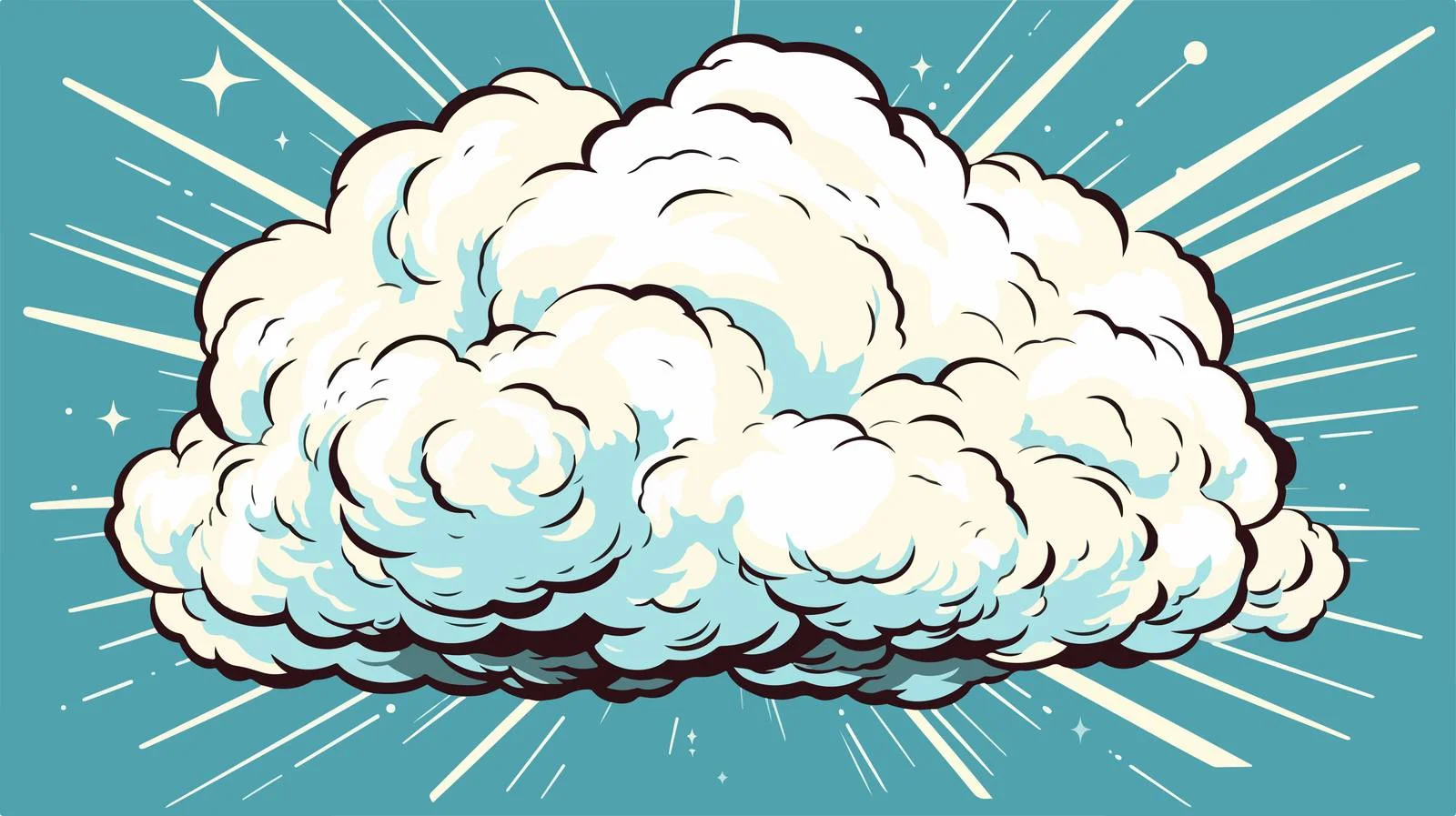 Vintage Storm Cloud Cartoon Illustration — free download from Dotvec