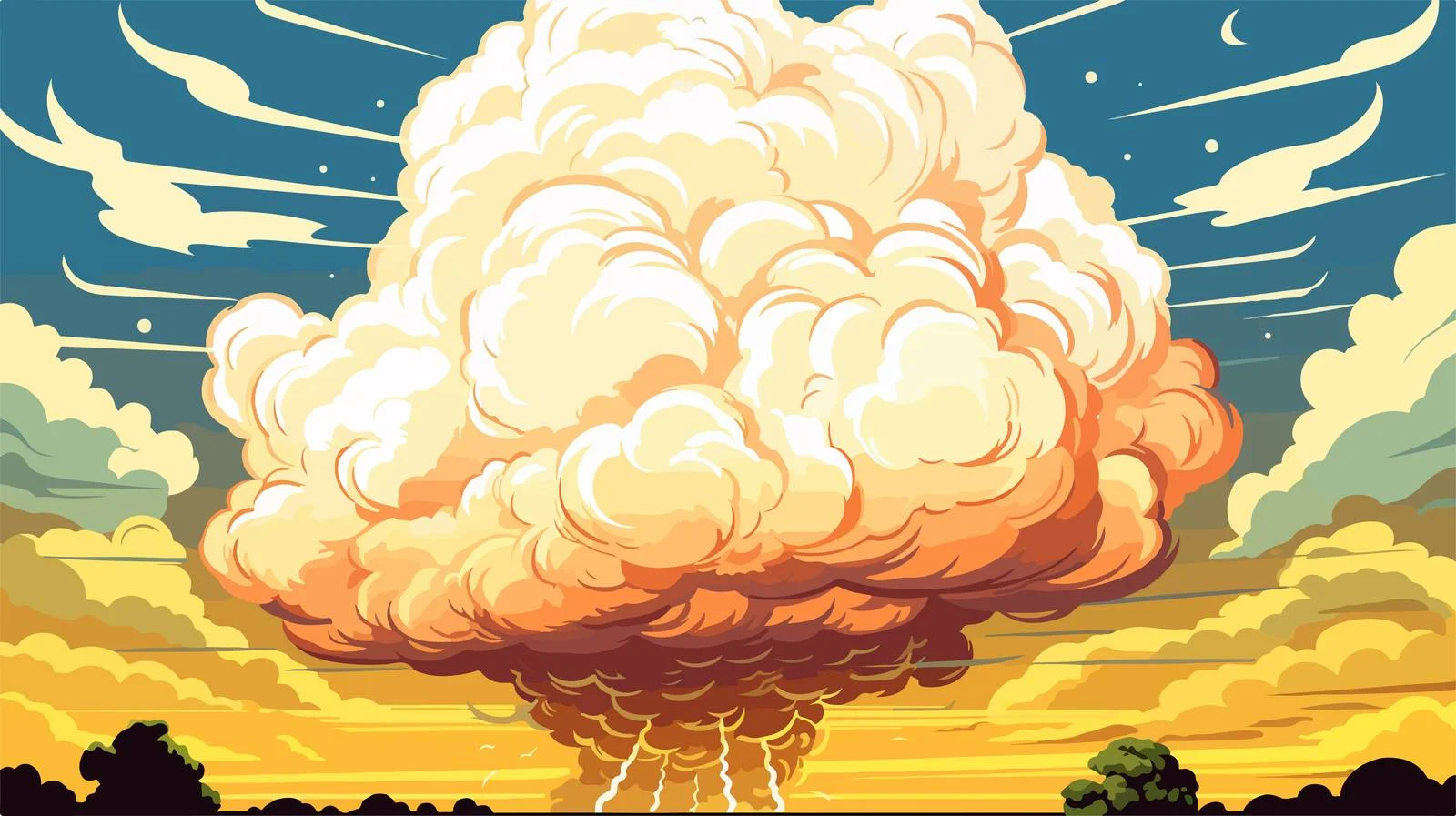 Vintage Storm Cloud Cartoon Illustration — free download from Dotvec