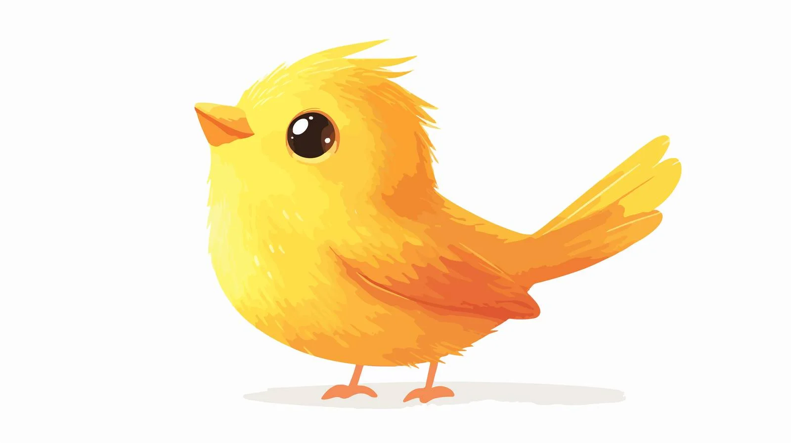 Whimsical Yellow Bird Cartoon Illustration — free download from Dotvec