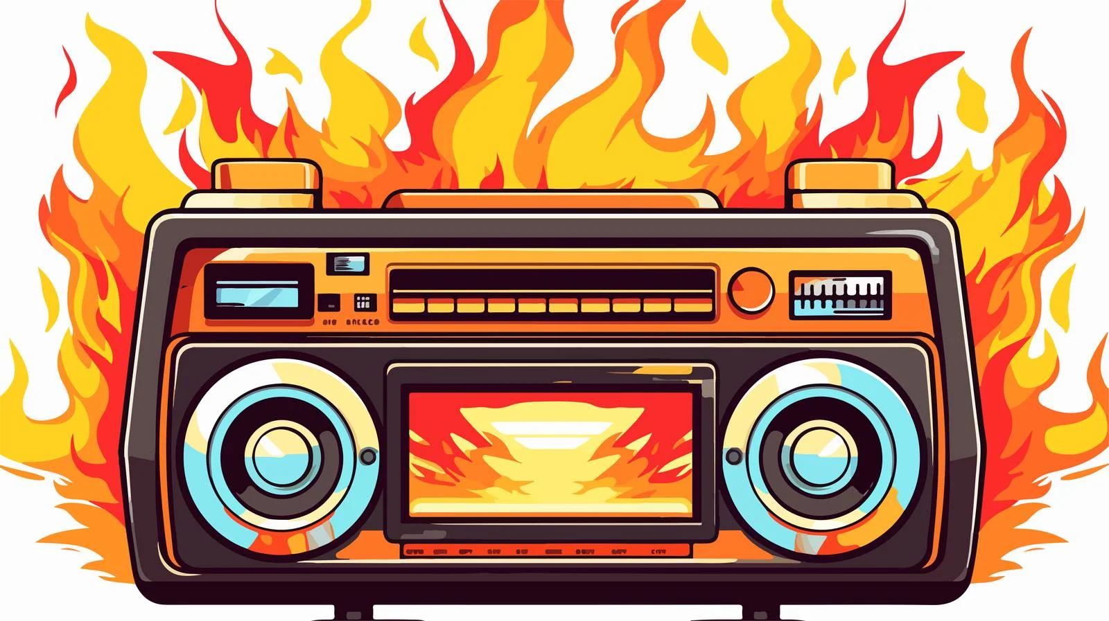 Vintage Radio Cassette Player Illustration — free download from Dotvec