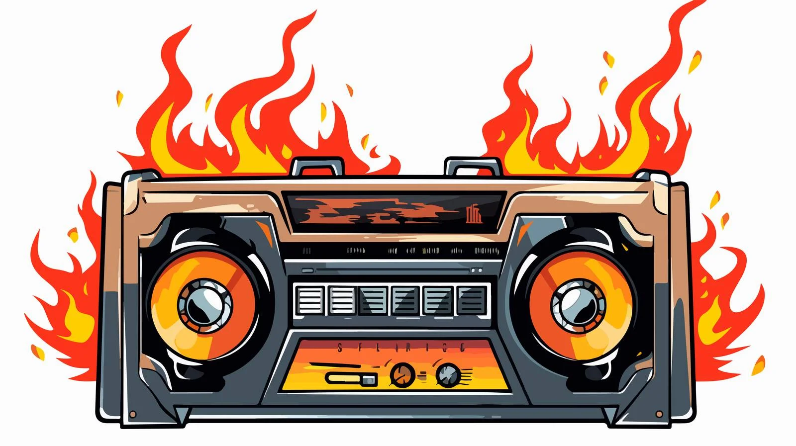 Vintage Radio Cassette Player Illustration — free download from Dotvec