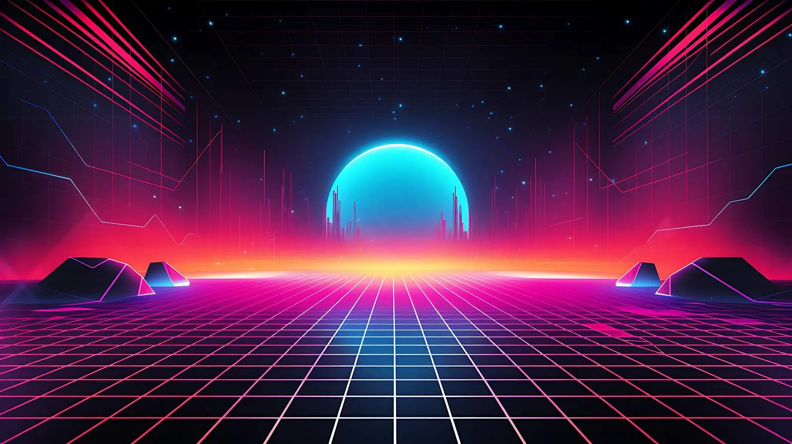 Retrofuturistic Geometric Element Design — free download from Dotvec