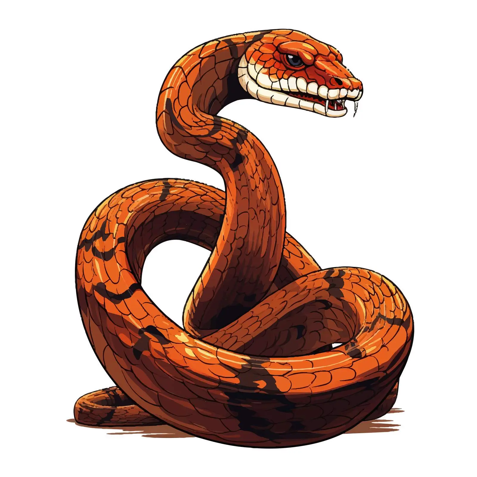 Cartoon Rattlesnake Line Vector Illustration — free download from Dotvec