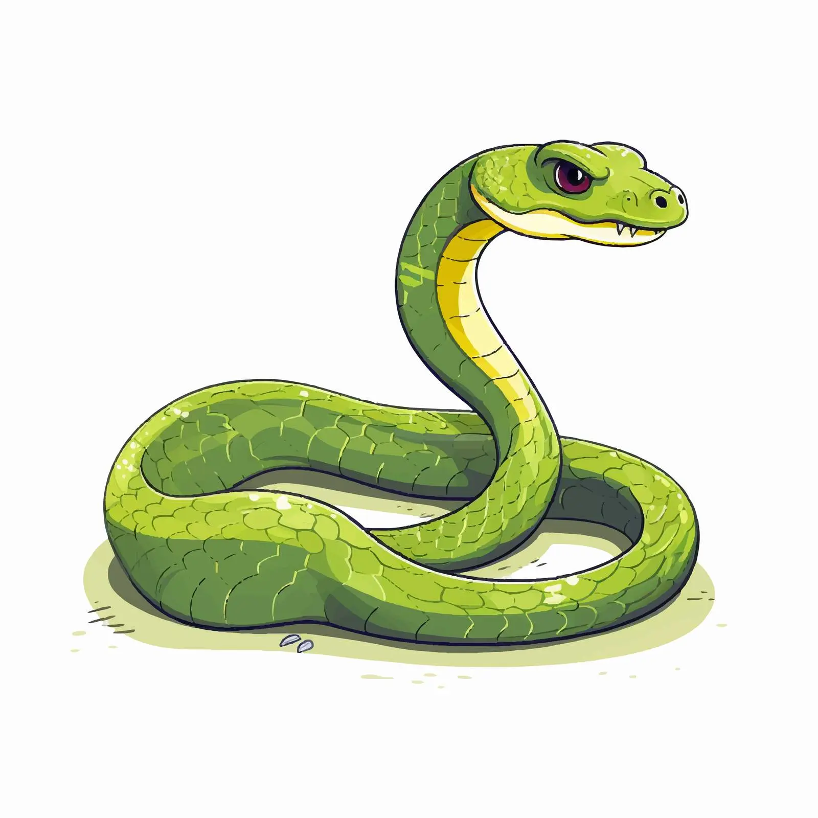 Cartoon Rattlesnake Vector Line Illustration — free download from Dotvec