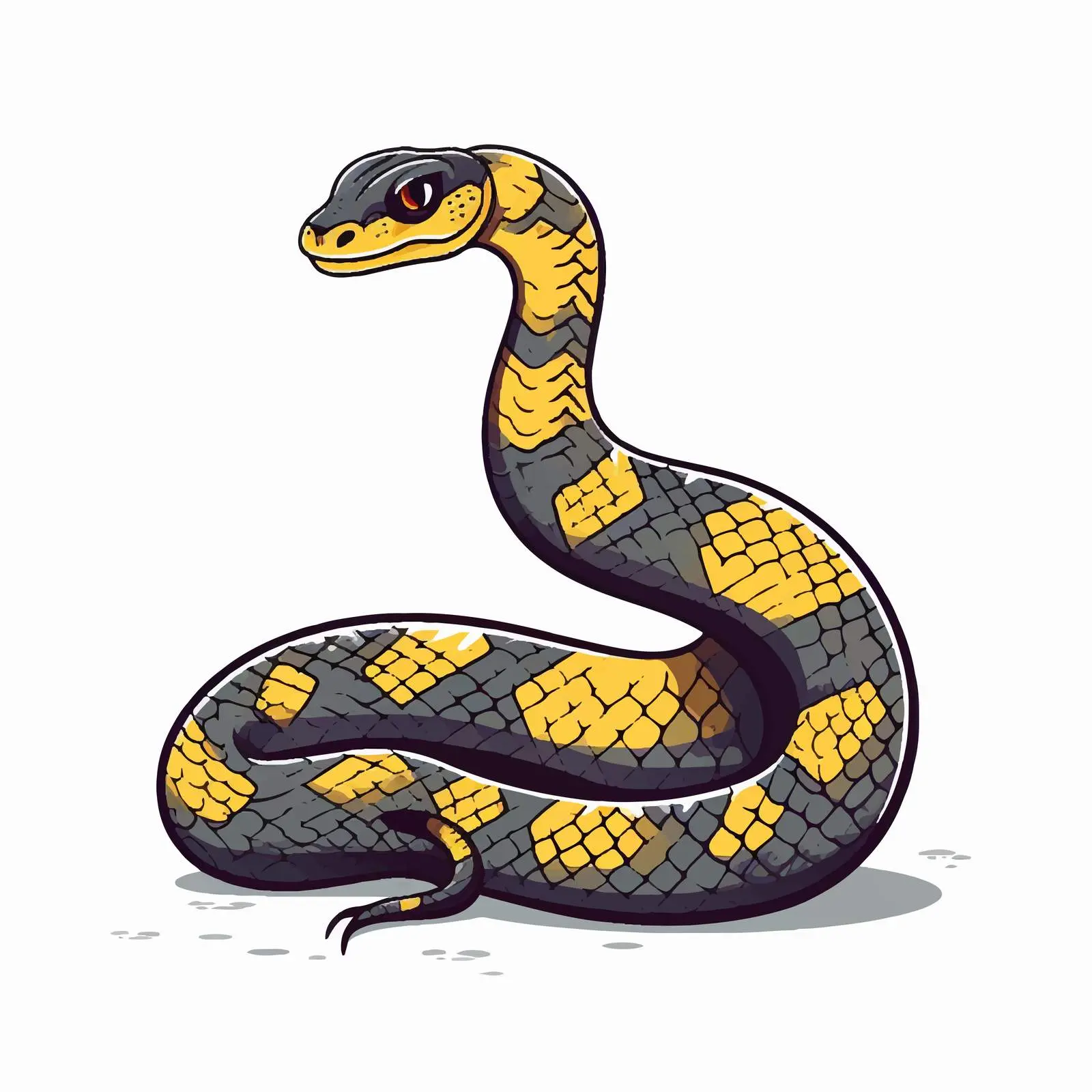 Cartoon Rattlesnake Vector Line Illustration – free rattlesnake image from Dotvec