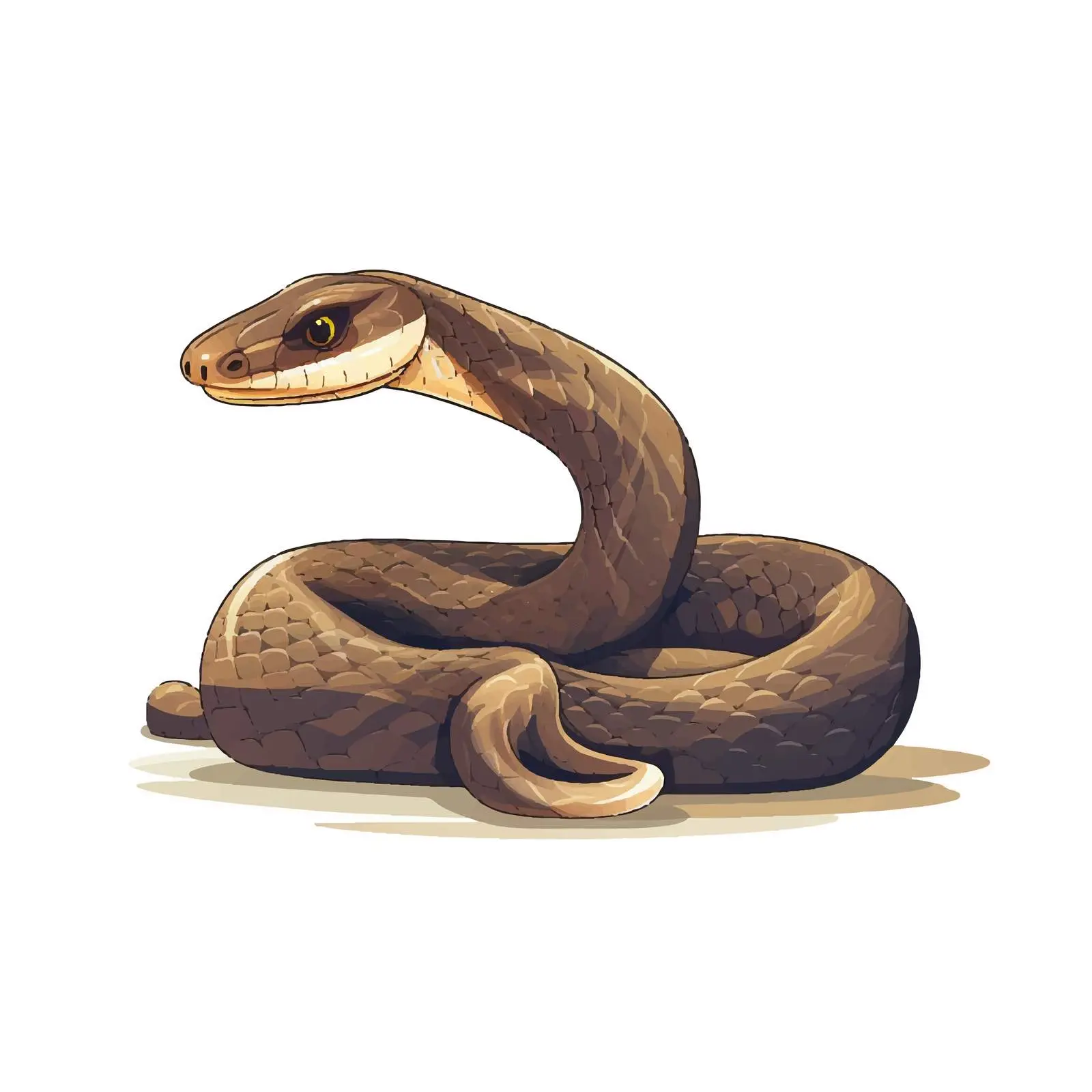 Cartoon Rattlesnake Line Art Vector Illustration – free rattlesnake image from Dotvec