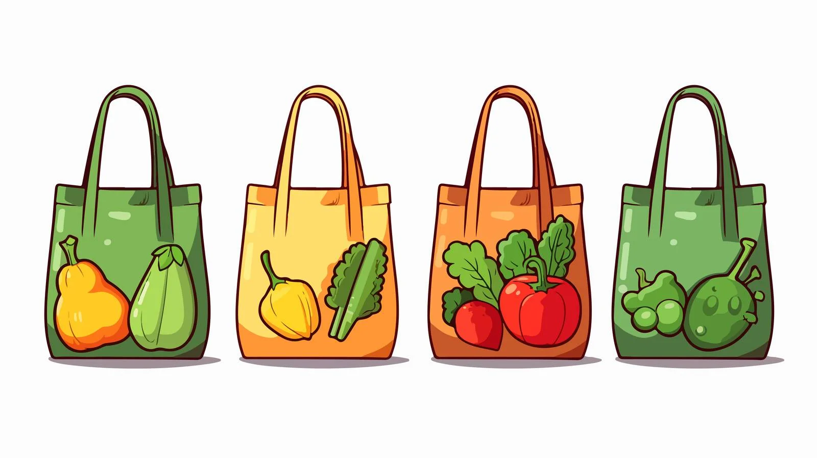 Reusable Bag Cartoon Illustration — free download from Dotvec