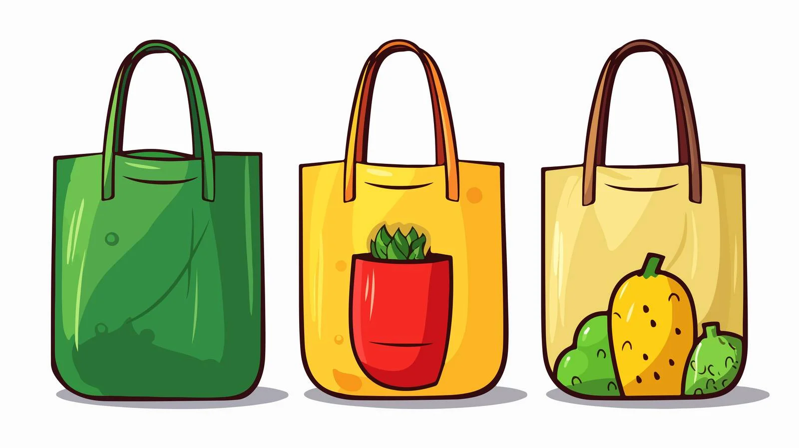 Reusable Bag Cartoon Illustration — free download from Dotvec