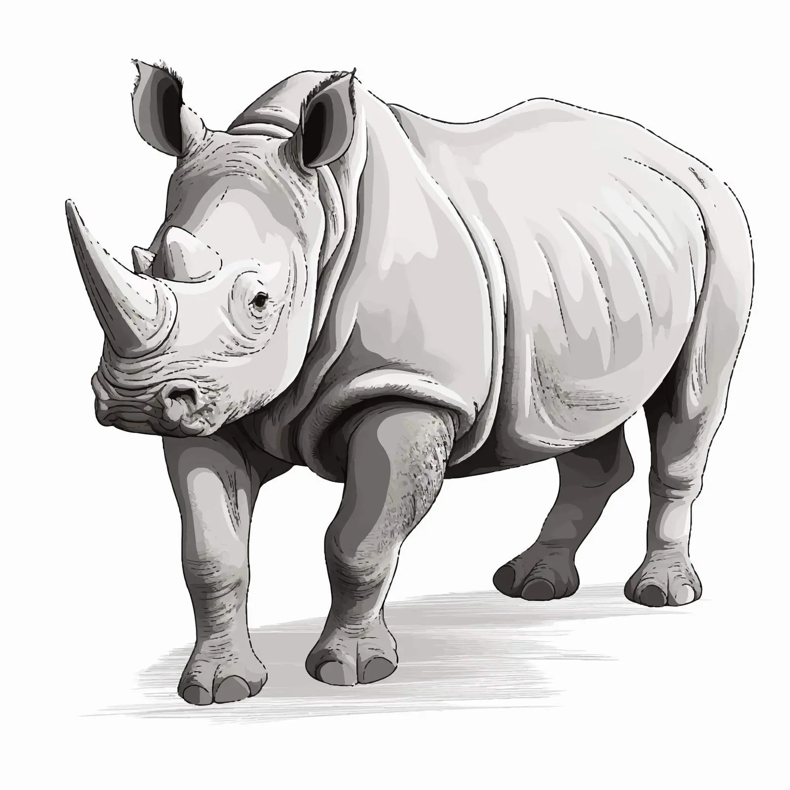 Rhino Vector Illustration on White Background — free download from Dotvec