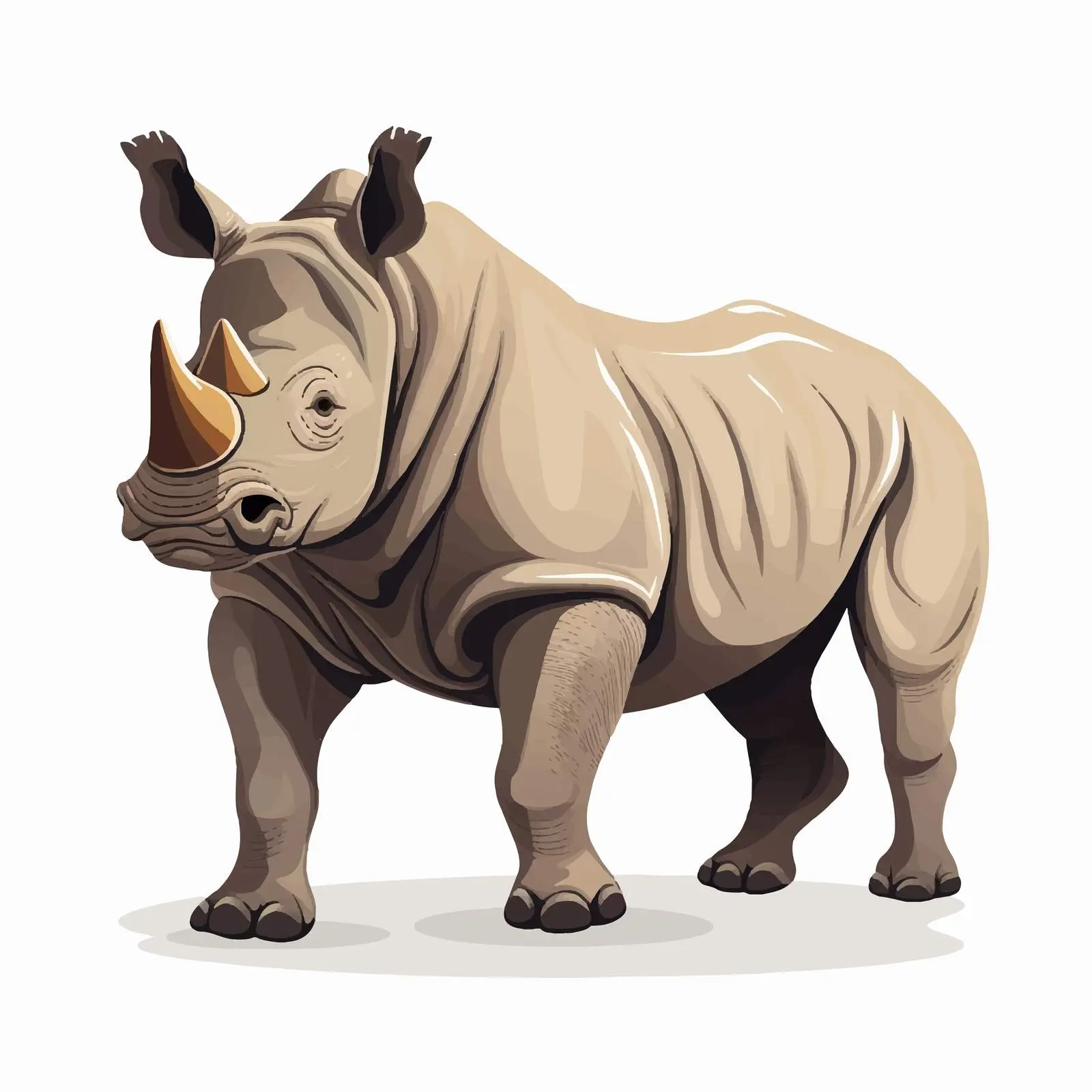Isolated Rhino Vector Illustration on White Background — free download from Dotvec