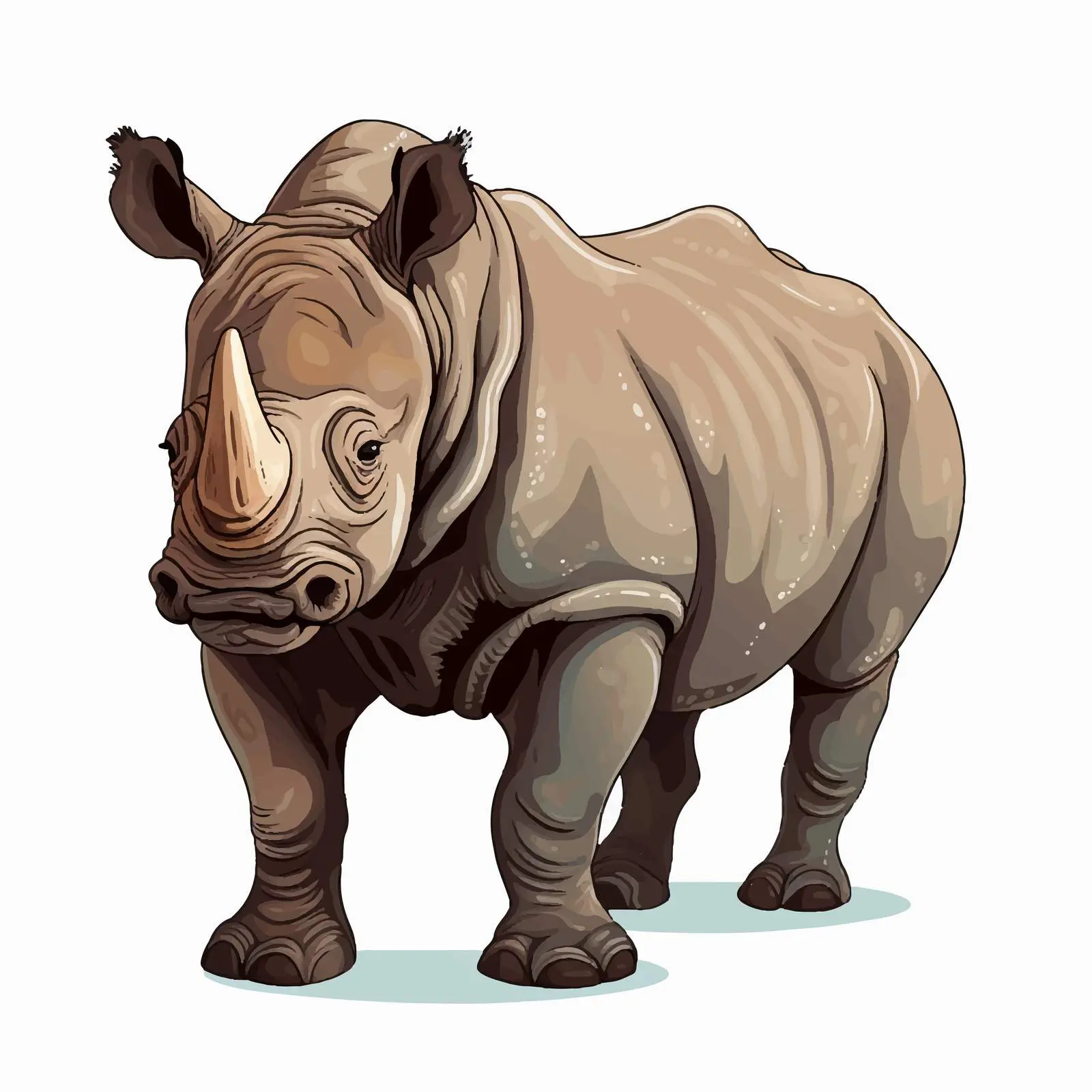 Isolated Rhino Vector Illustration on White Background — free download from Dotvec